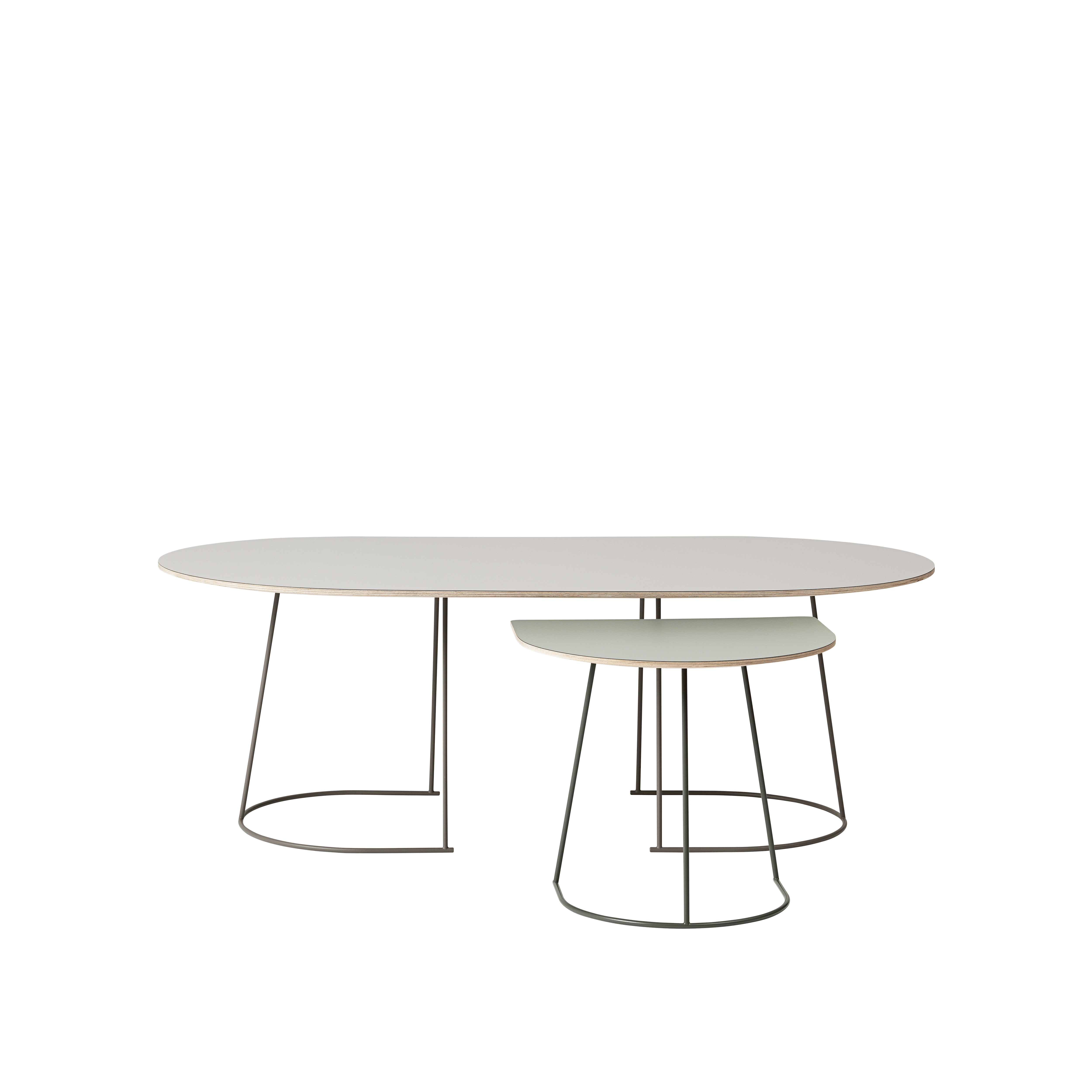 Zijtafel AIRY grijs nanolaminaat met donkergrijze basis