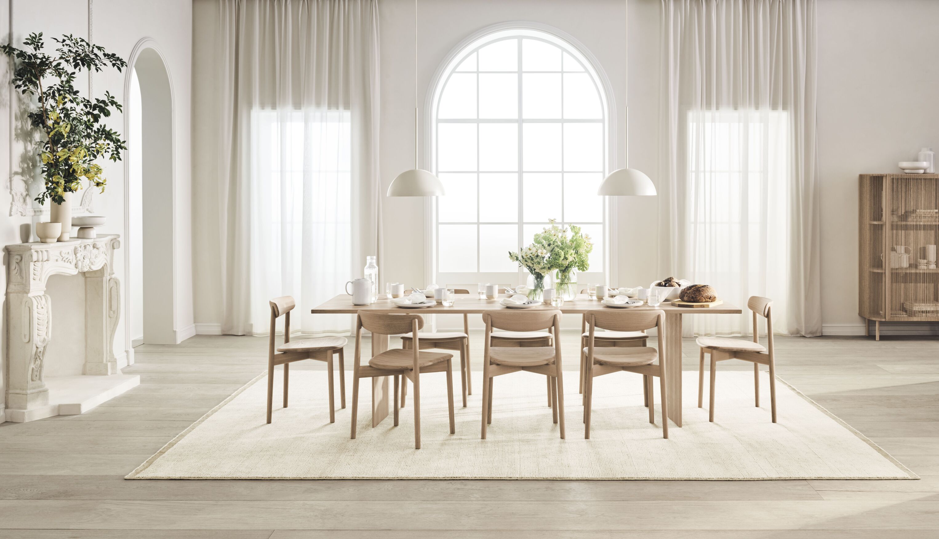 Aluna -Creme Hanging Lampe