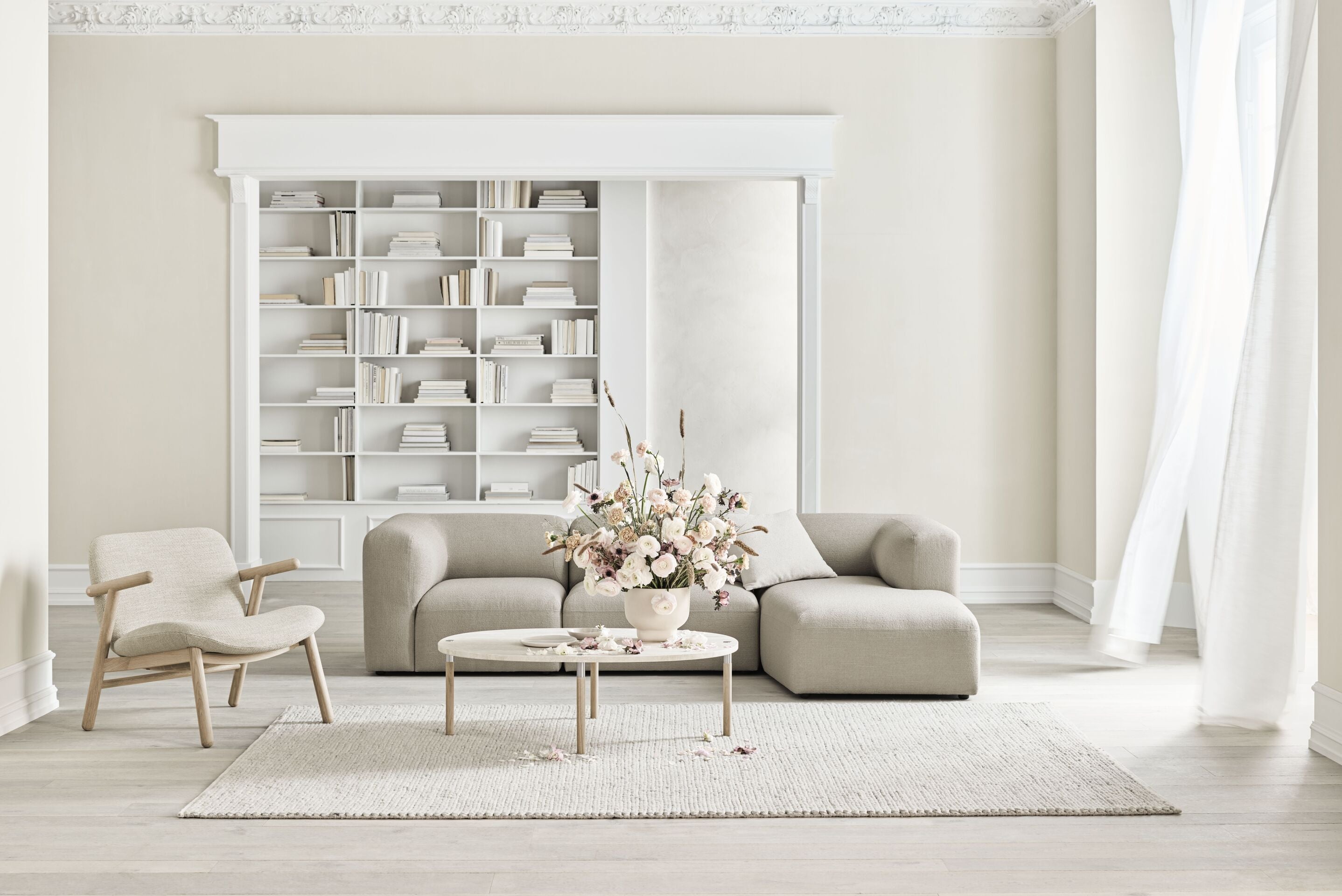 Hoekbank 3-zits links ANGLE gestoffeerd