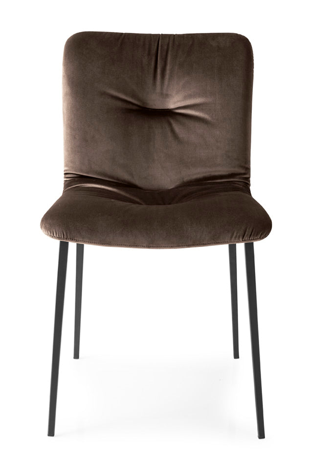 Stuhl ANNIE SOFT gepolstert mit schwarzem Metallgestell