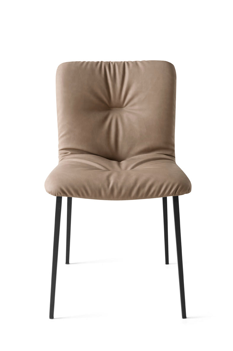 Stuhl ANNIE SOFT gepolstert mit schwarzem Metallgestell