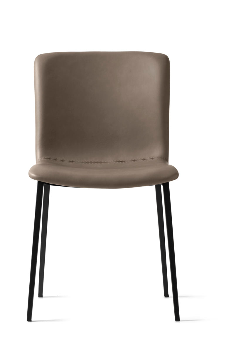 Krzesło ANNIE tapicerowane z czarną metalową podstawą, marka Calligaris