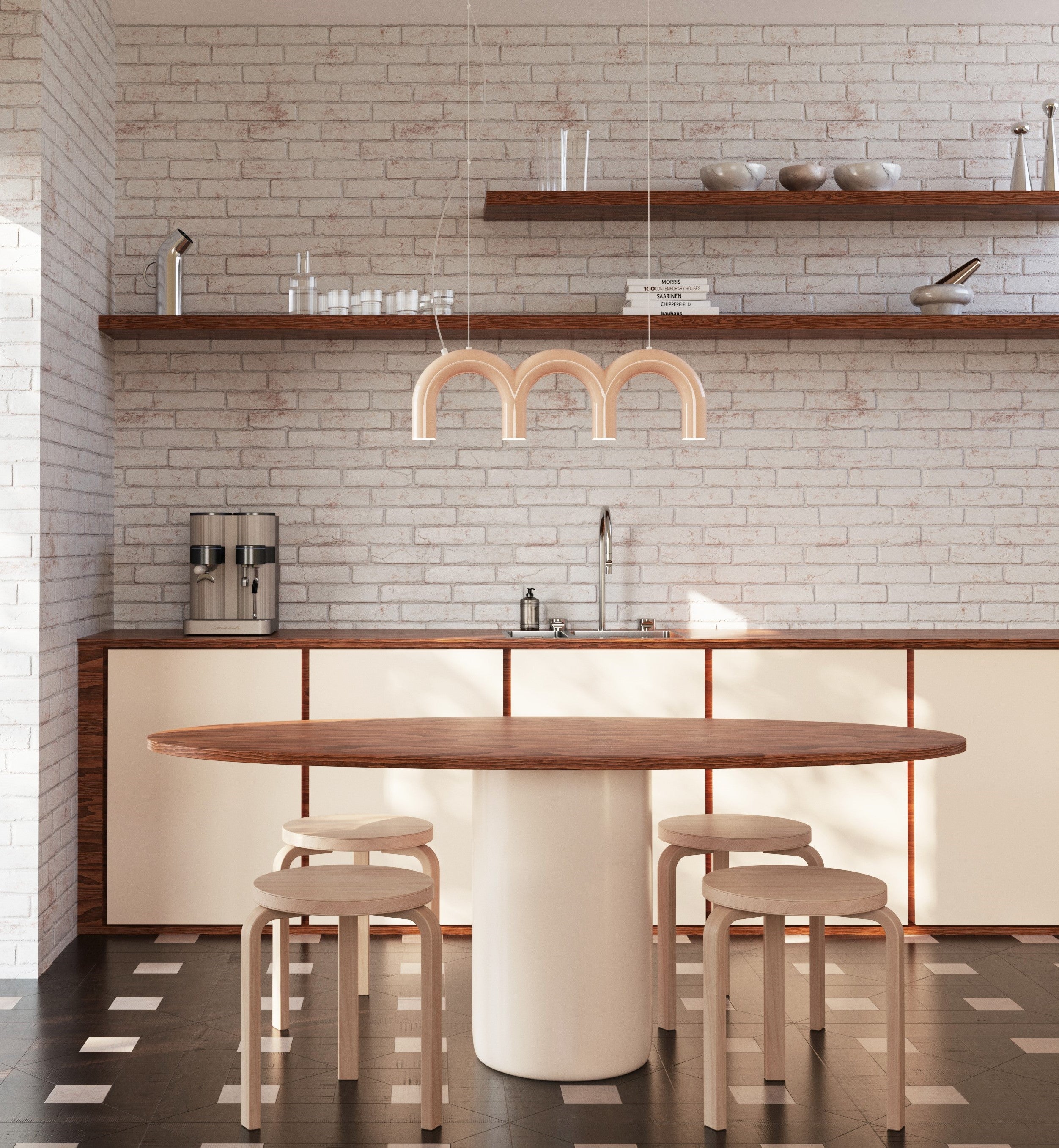 Hanglamp ARCH TRIPLETTE beige