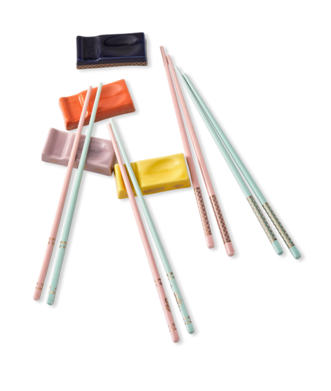 Asiatische set GRANDPA kleurrijk porselein