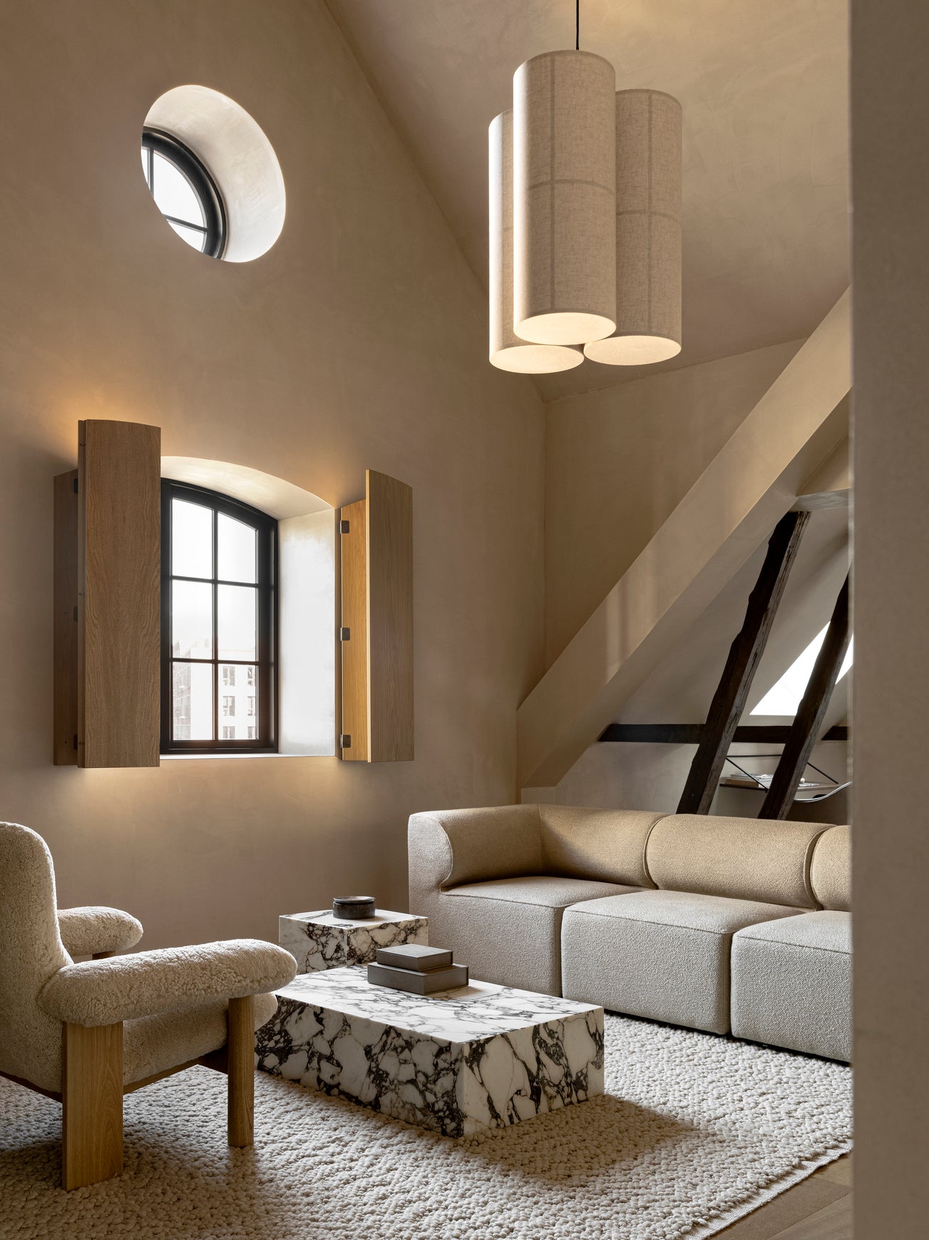 HASHIRA CLUSTER pendant lamp linen