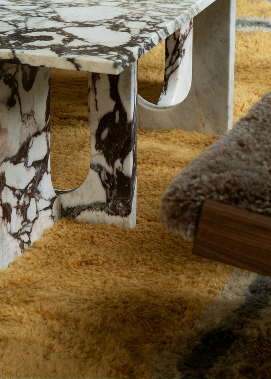 Koffietafel ANDROGYNE wit-bruin marmer