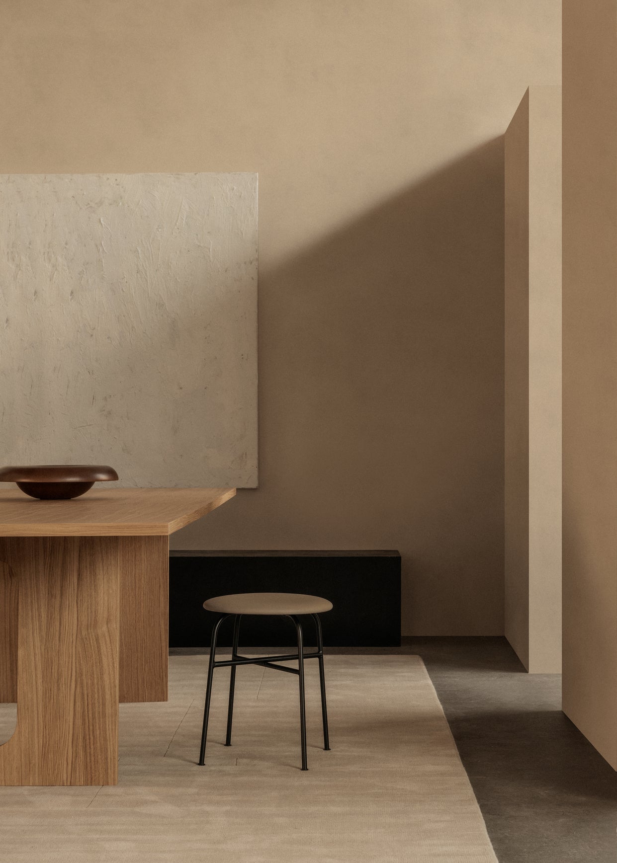 Stołek AFTEROOM czarny ze stalową podstawą