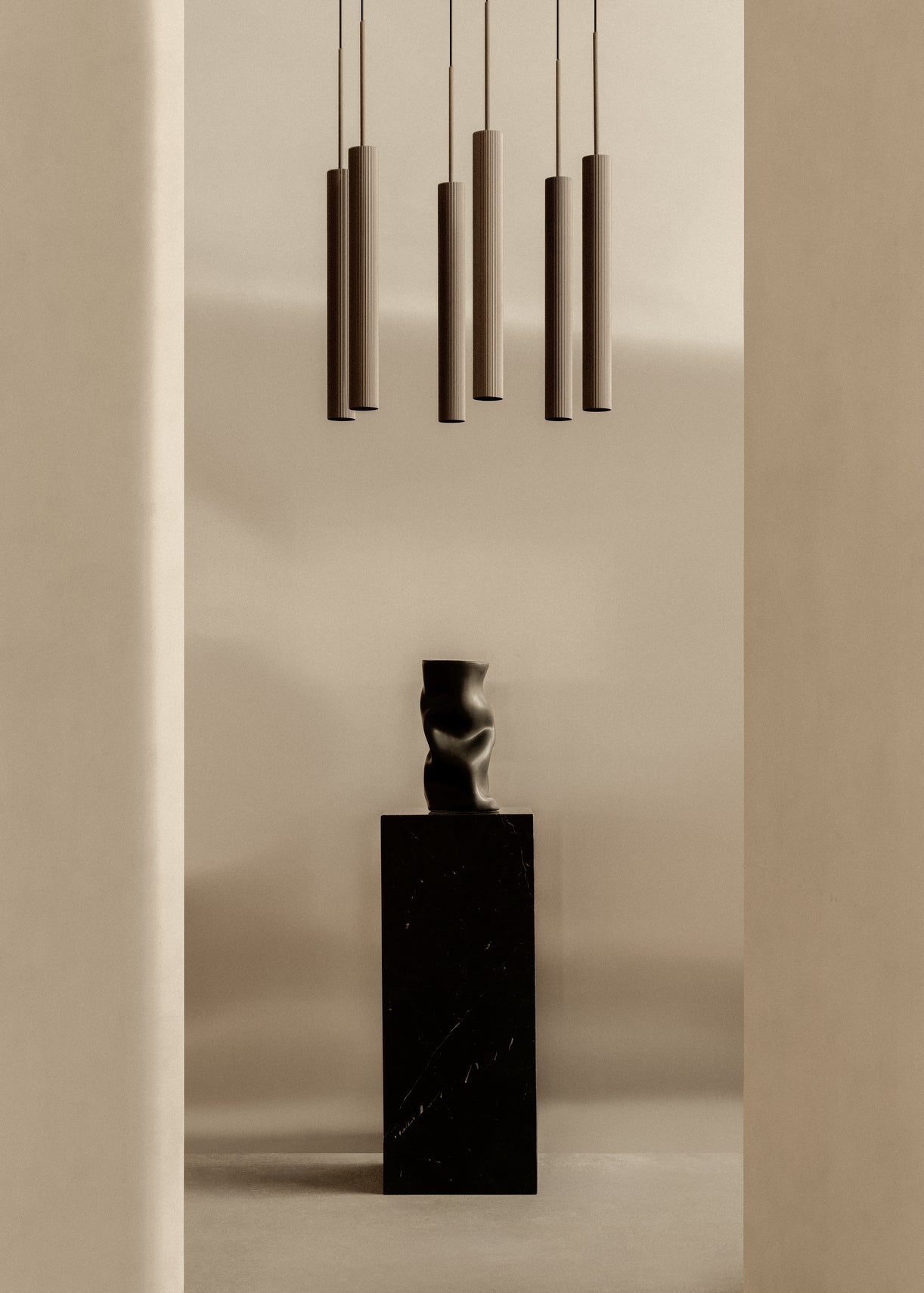 COLLAPSE vase white ceramic