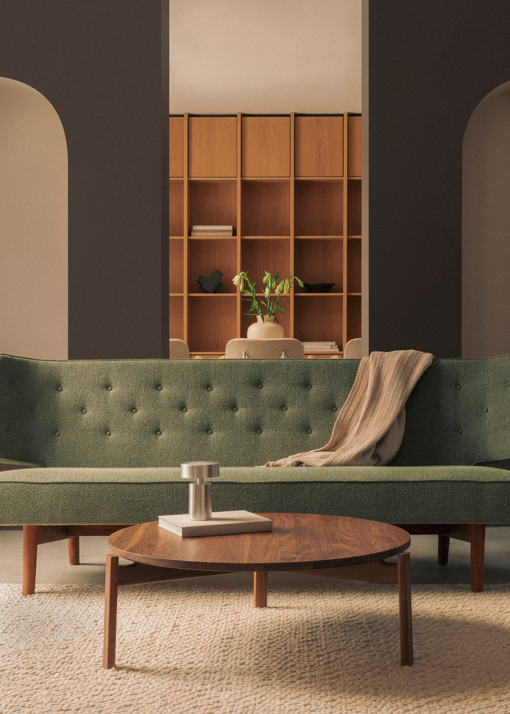 Sofa 3-zits RADIOHUS lichtgrijs met eiken basis