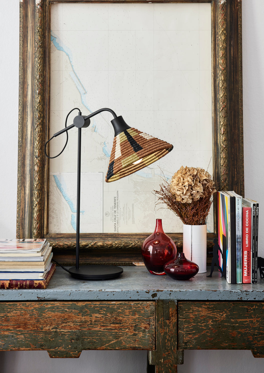 Braune Tischlampe Papagei