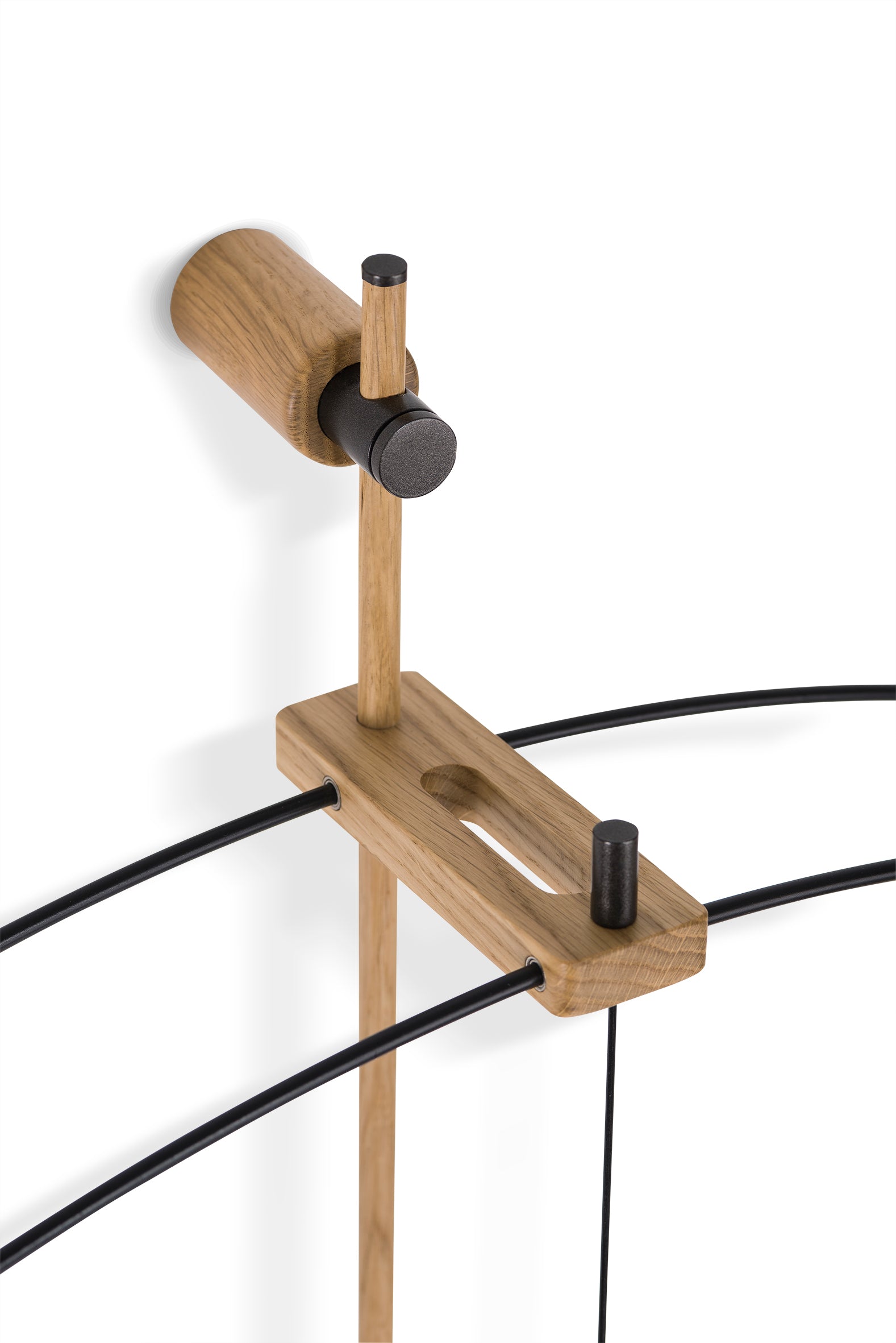 BARCELONA PREMIUM wall clock in oak wood with black