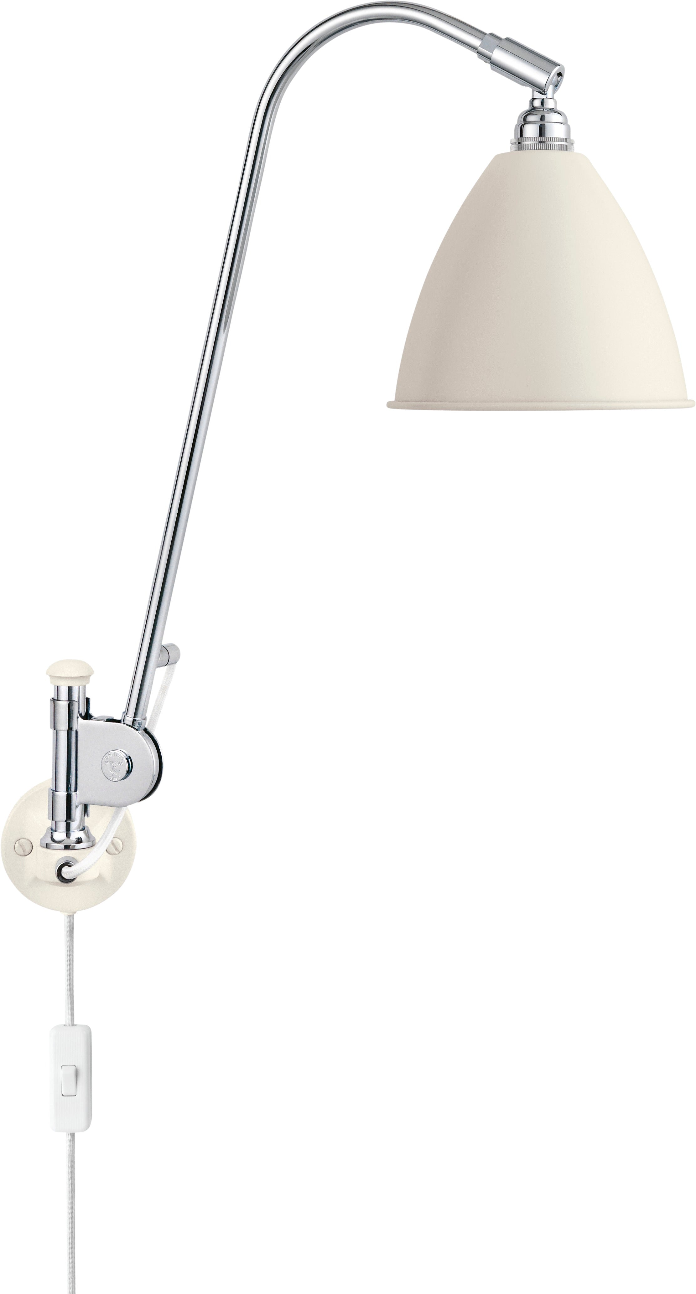 Wandlamp BESTLITE BL5 chroom met crèmekleurige kap
