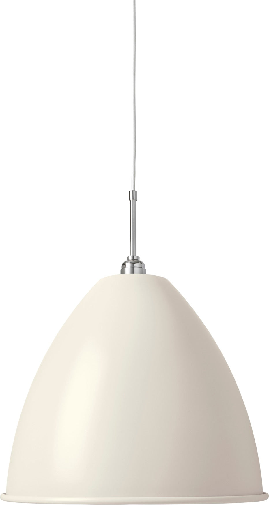 Pendelleuchte BESTLITE BL9 Chrom mit cremefarbenem Schirm