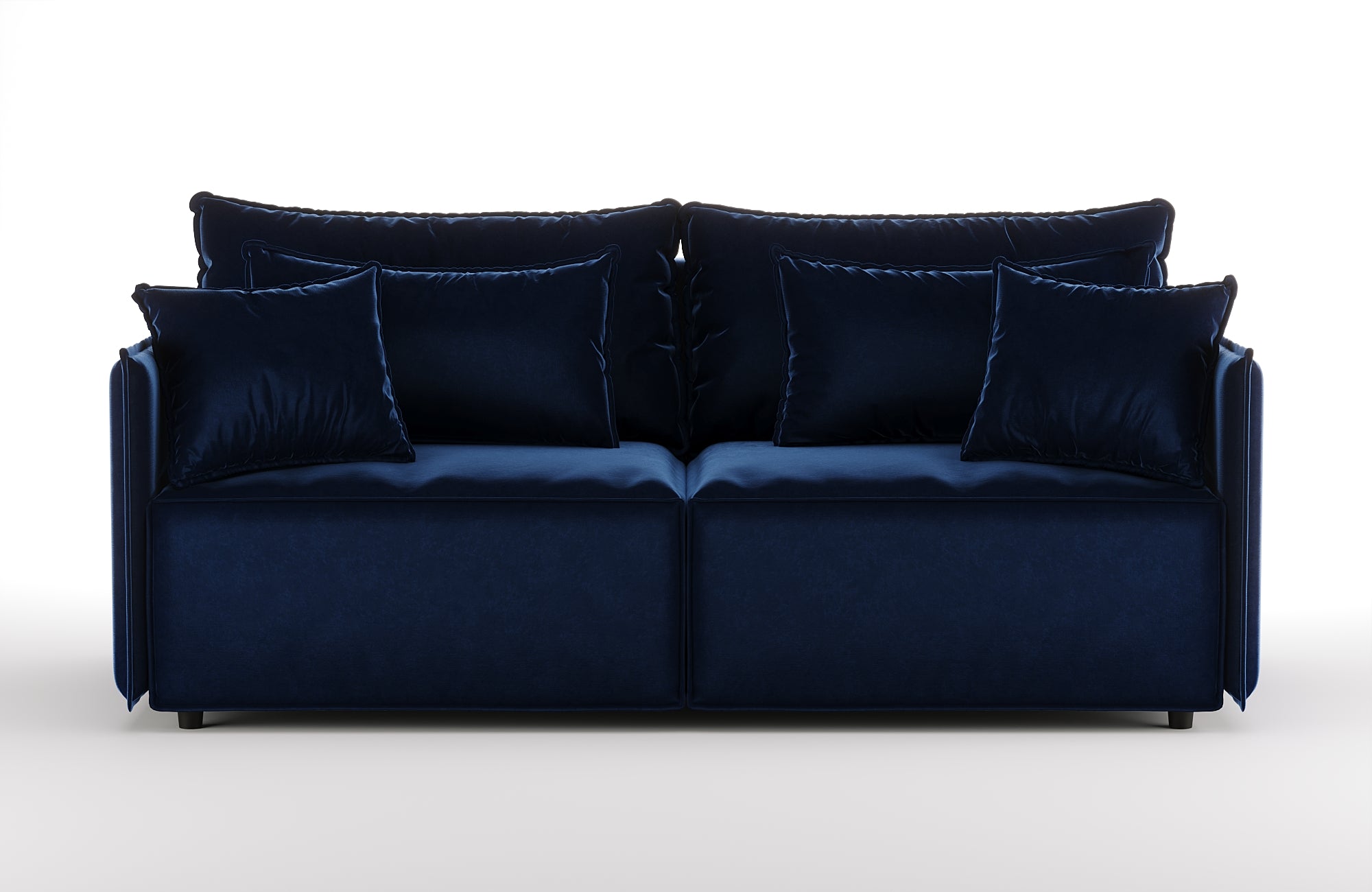 Sofa van fluweel met slaapfunctie FABIEN marineblauw