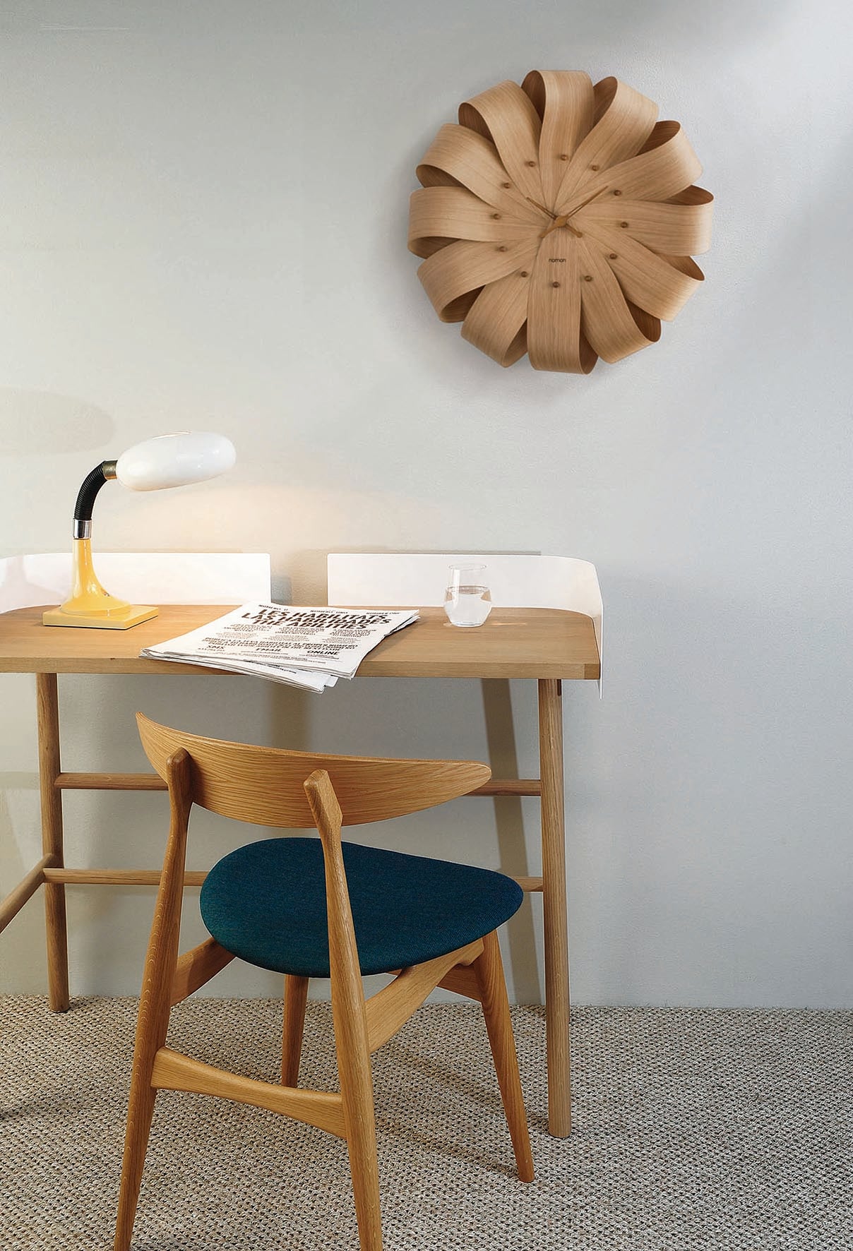 Wandklok BRISA eikenhout