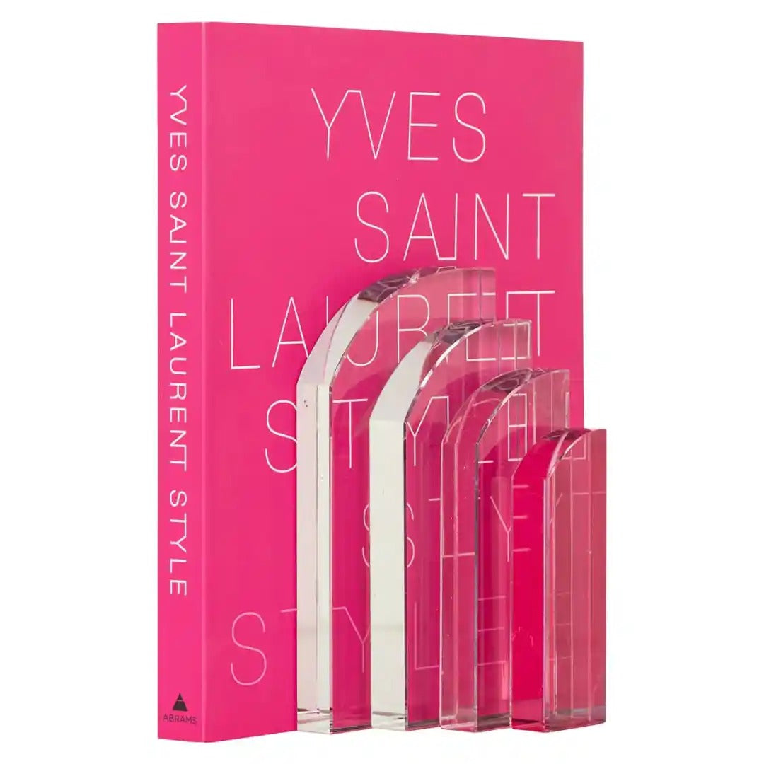 Boeksteun ALISSIA roze glas