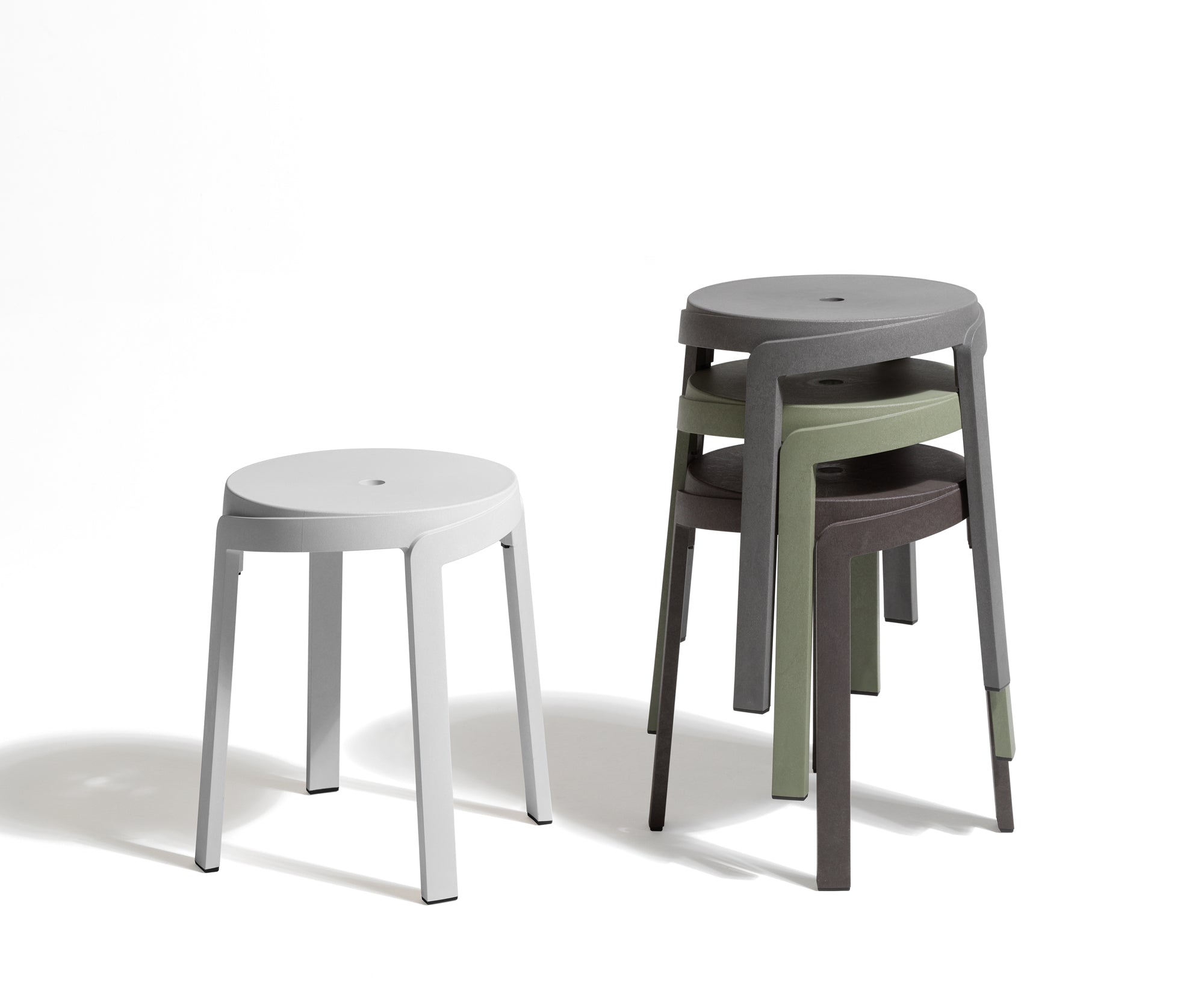Outdoor Stool STACK earthy brown