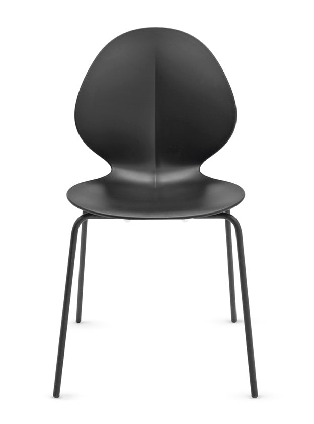 Stoel BASIL grijze zitting met grijze metalen basis