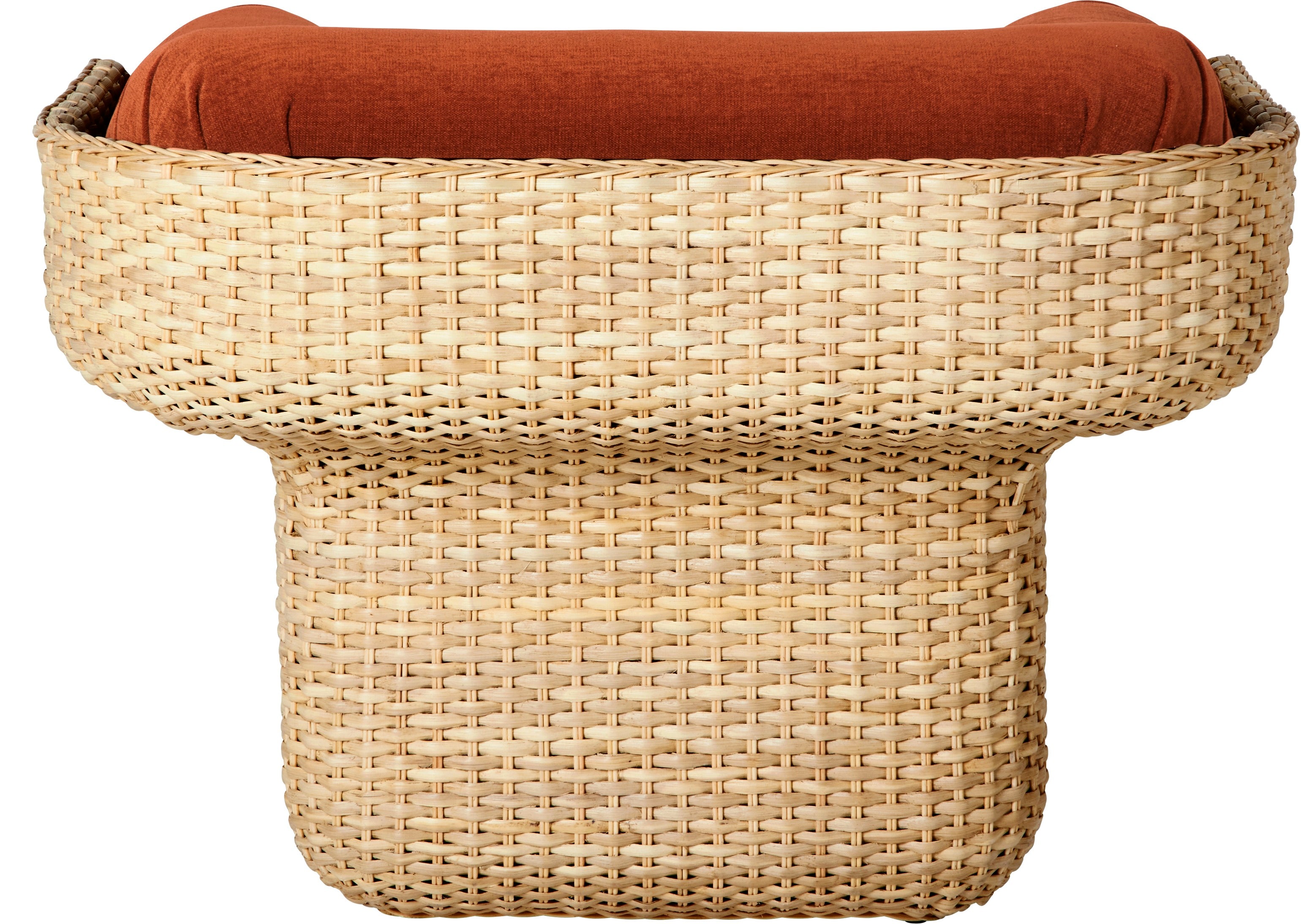 BASKET fauteuil bordeaux met riet