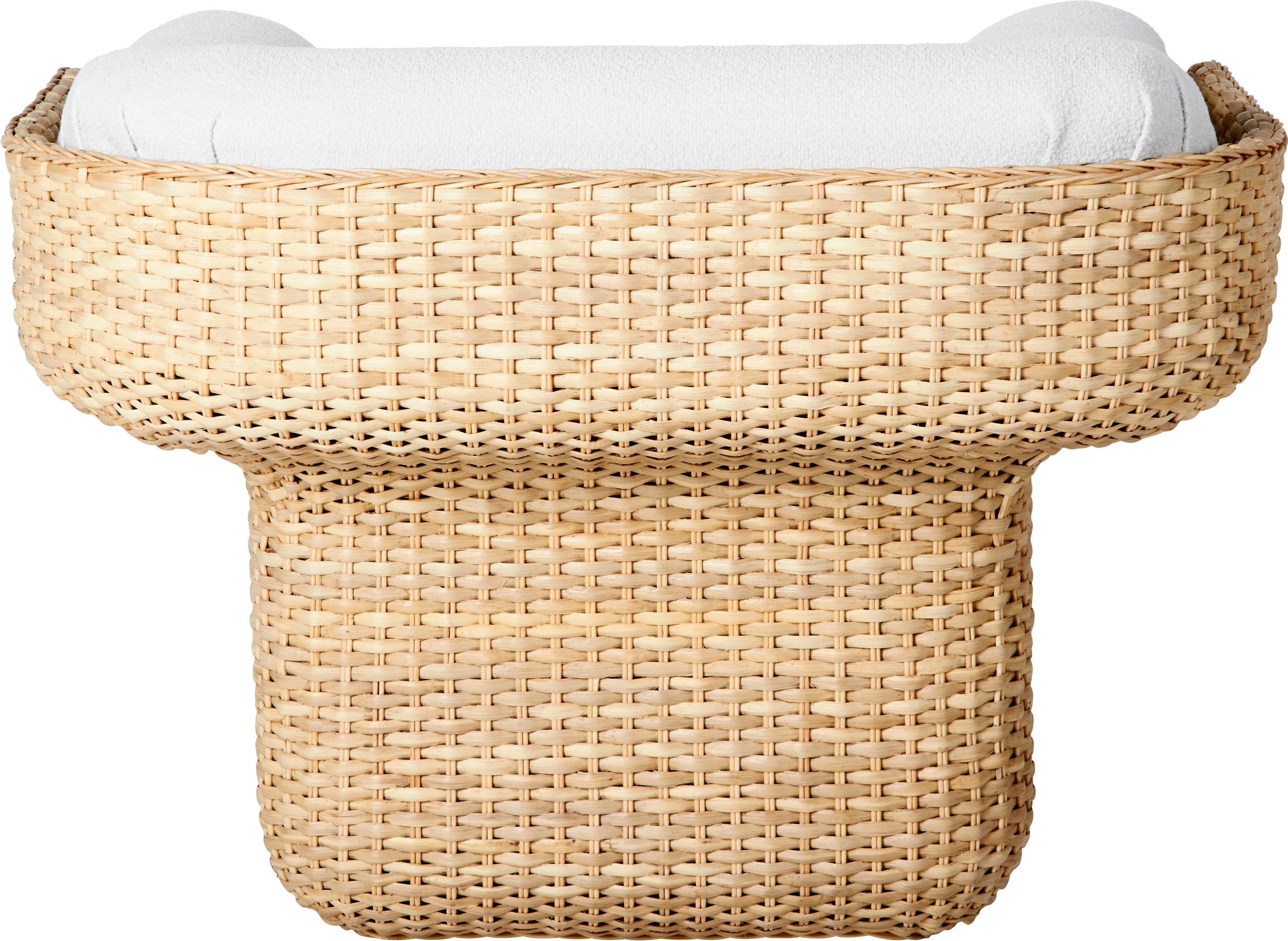 Witte BASKET fauteuil met riet