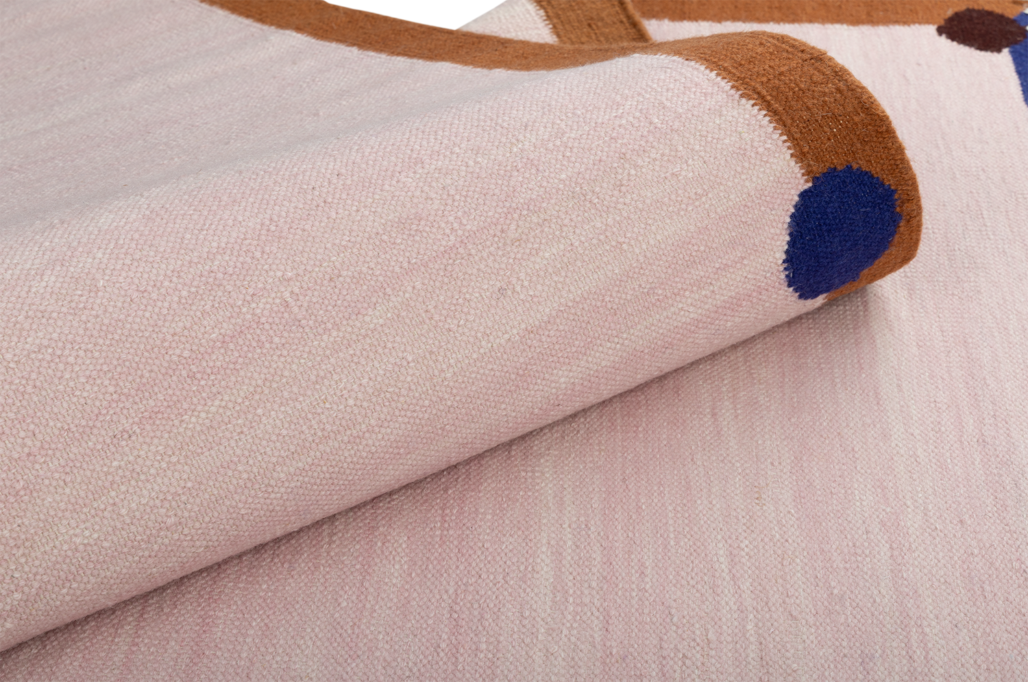 Vloerkleed BERLIN roze met oranje en marineblauw