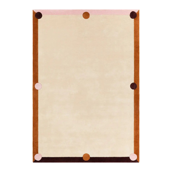 Teppich BERLIN beige mit orange und marineblau