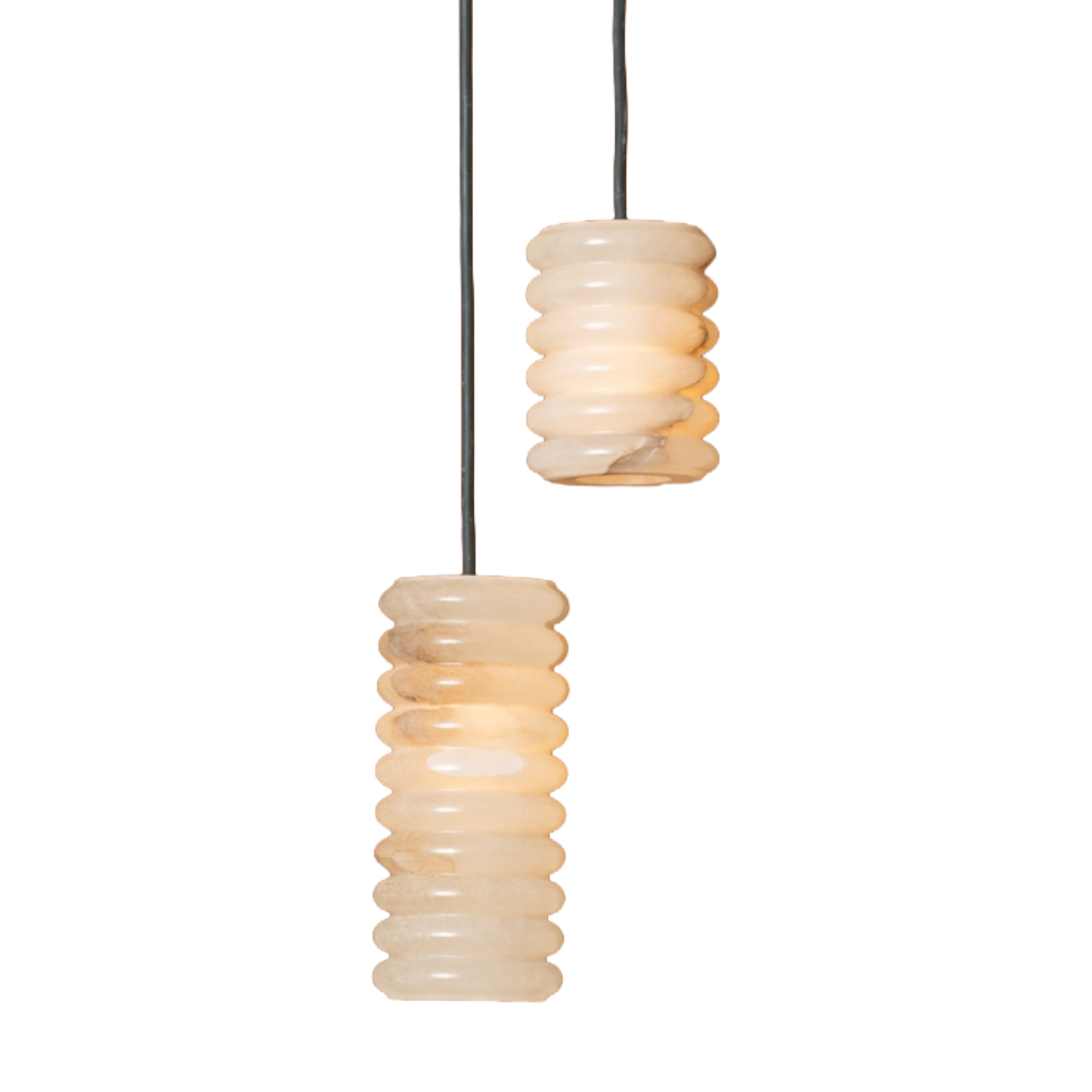Hanglamp MANIKO FLUTA DOUBLE wit alabaster