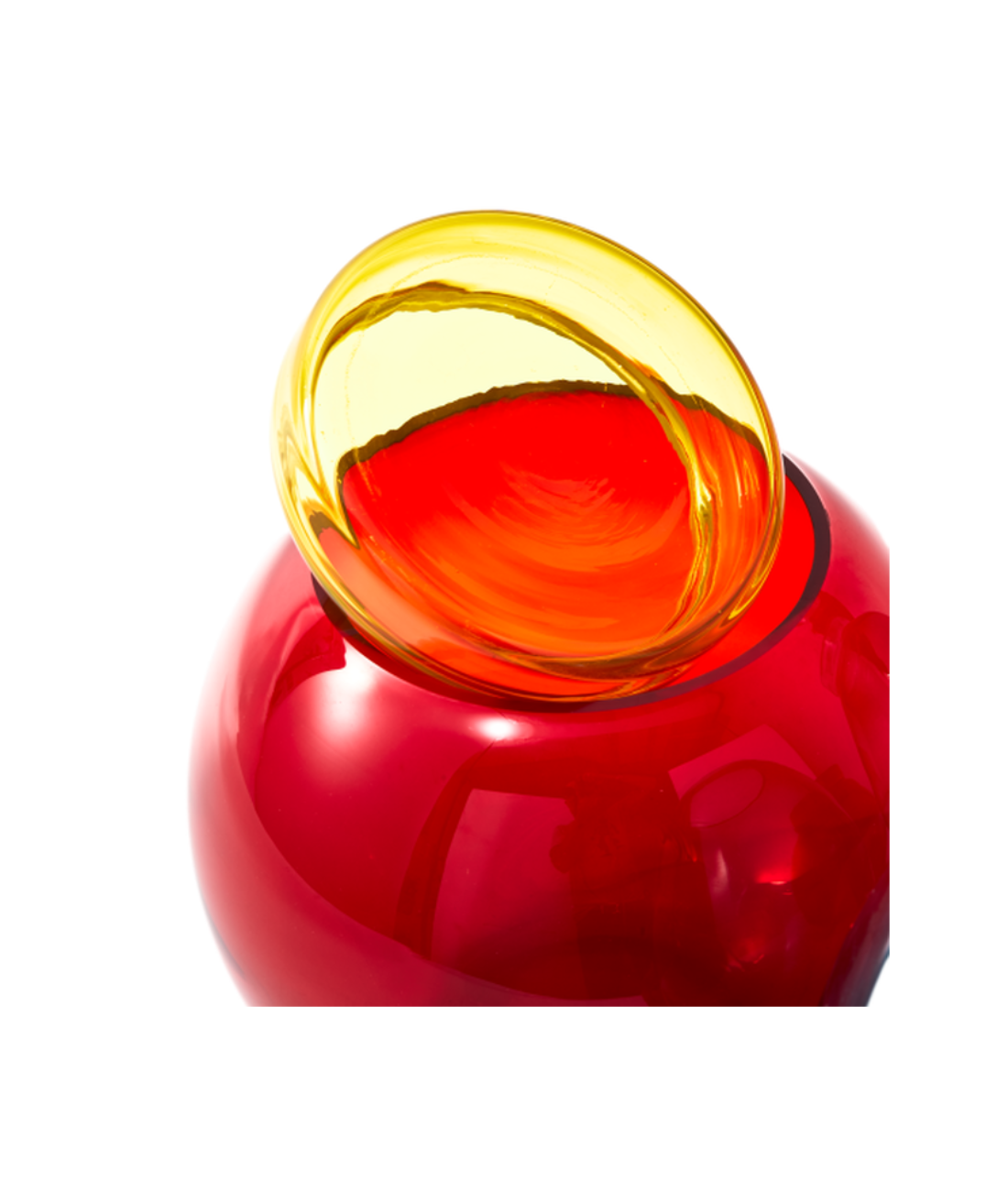 Aufgeblähte Deckel und Gläser Gläser Set farbiges Glas