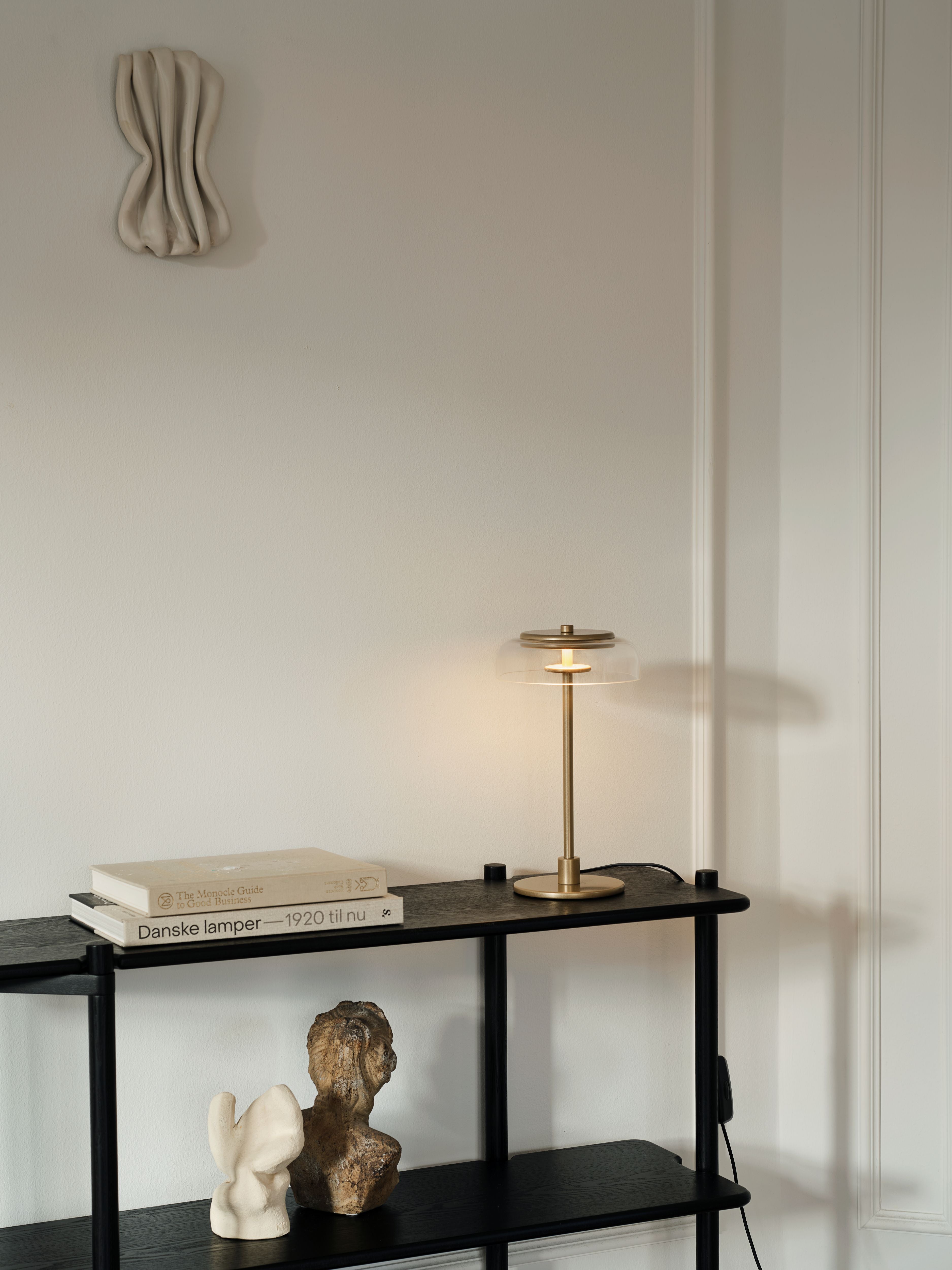 Tafellamp BLOSSI goud met transparant glas