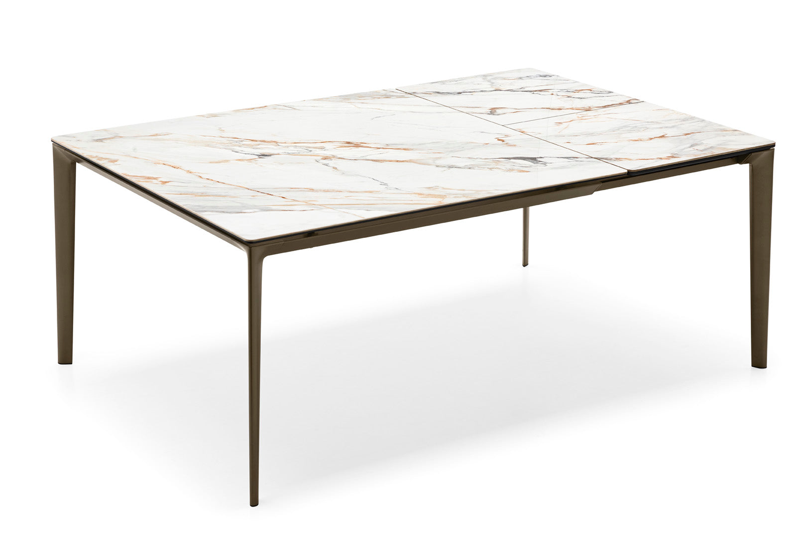 Extendable table BOMA with white top and brown base