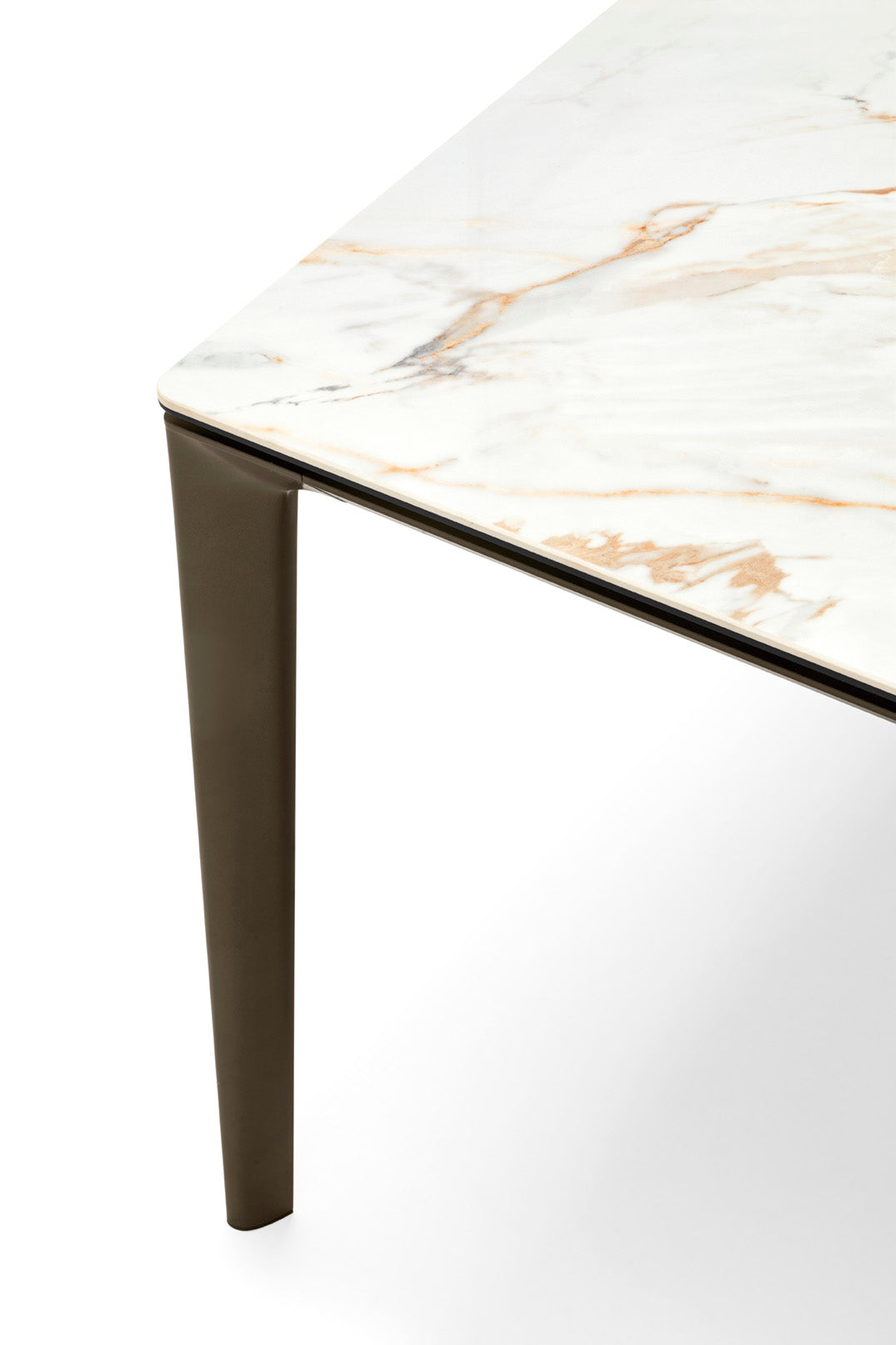 Extendable table BOMA with white top and brown base