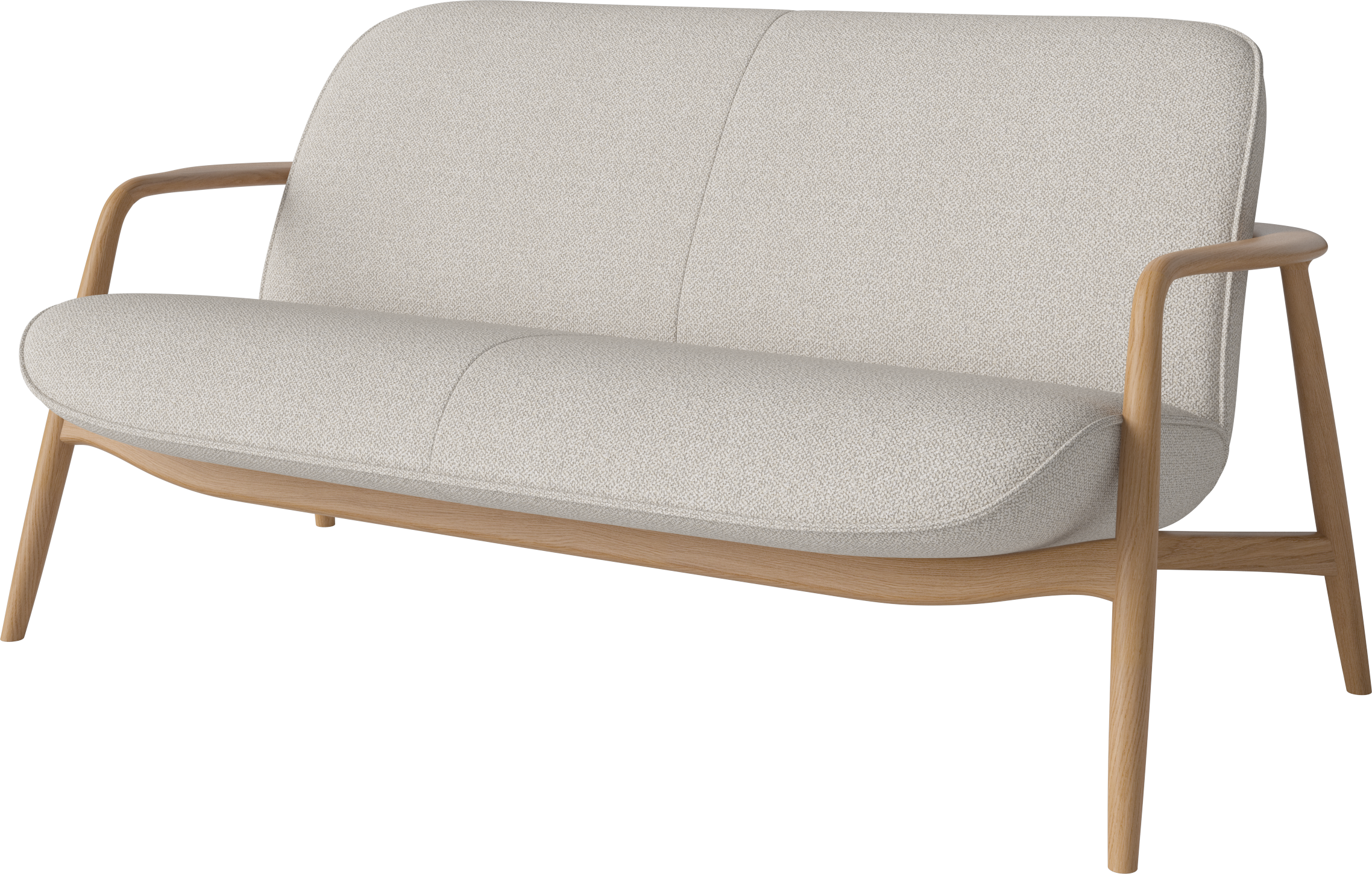 Bowie gepolsterte Sofa -Basis aus Eichenholz