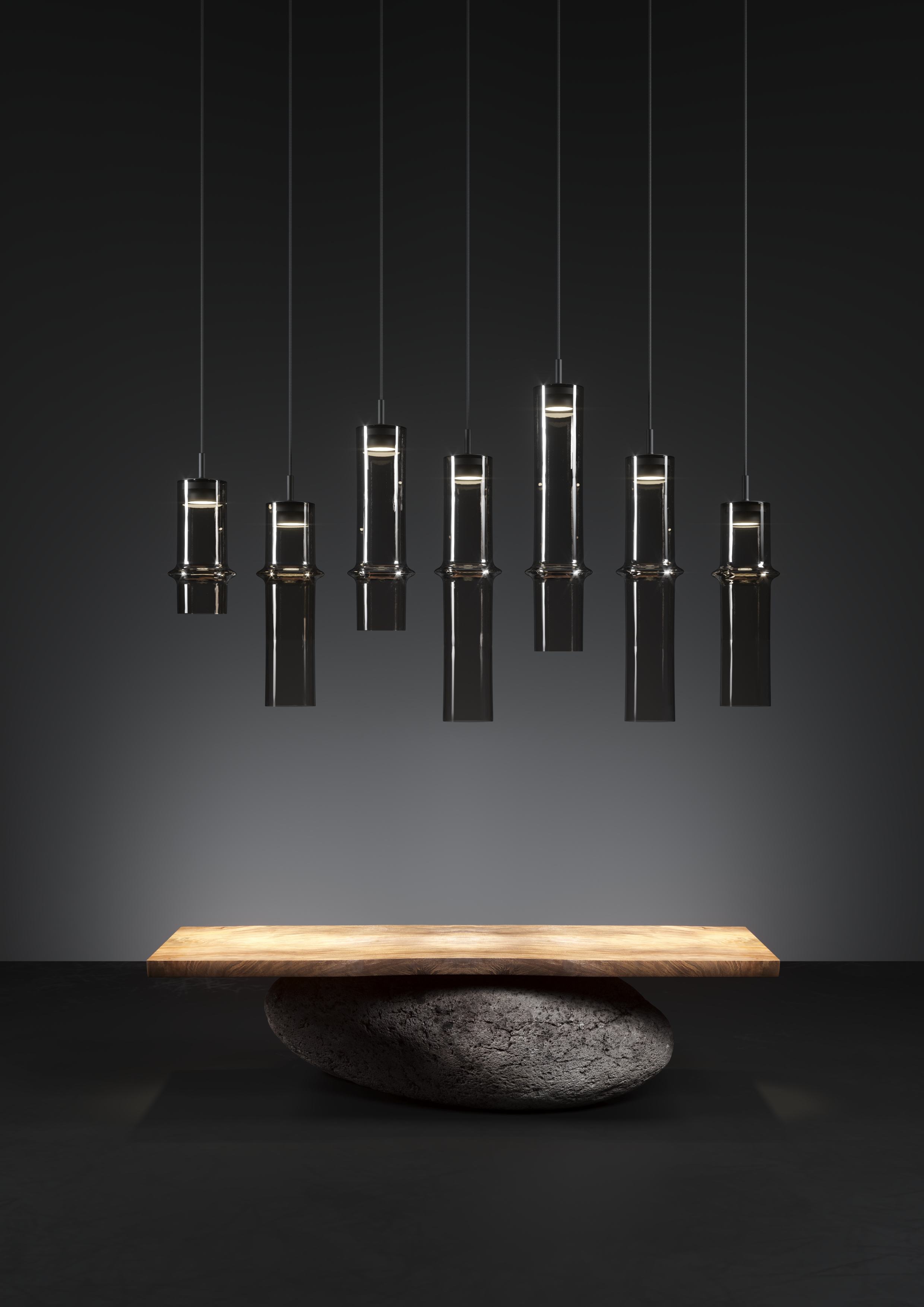 Lampe Bambuswaldglas hängende Lampe