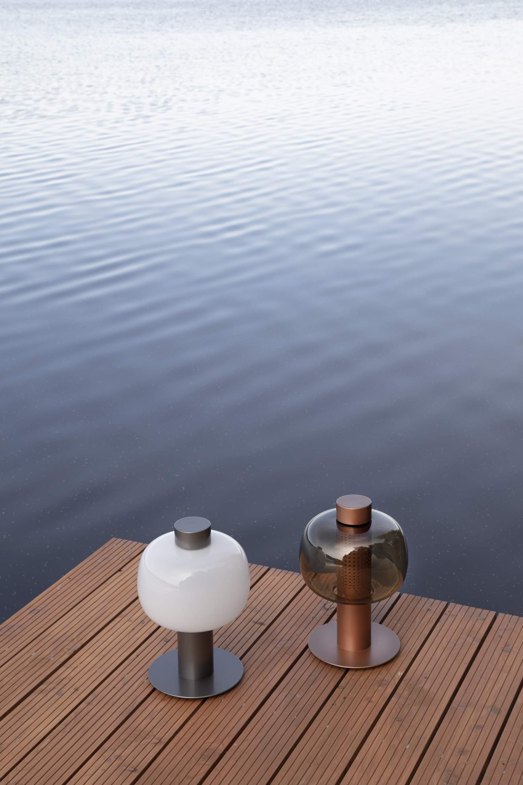 Stehlampe für den Außenbereich BONBORI aus geblasenem Glas