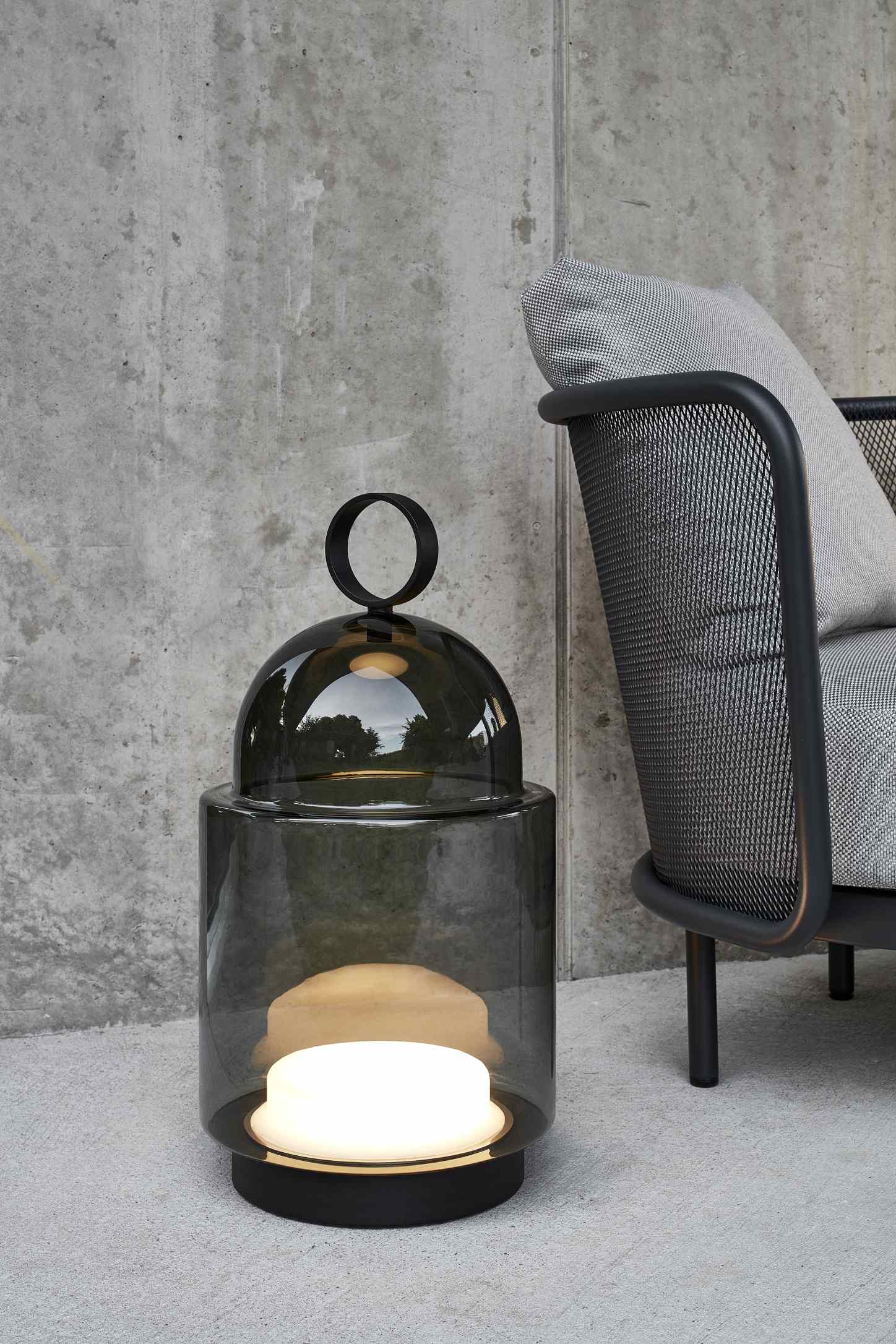 Draagbare lamp DOME NOMAD opblaasbaar glas