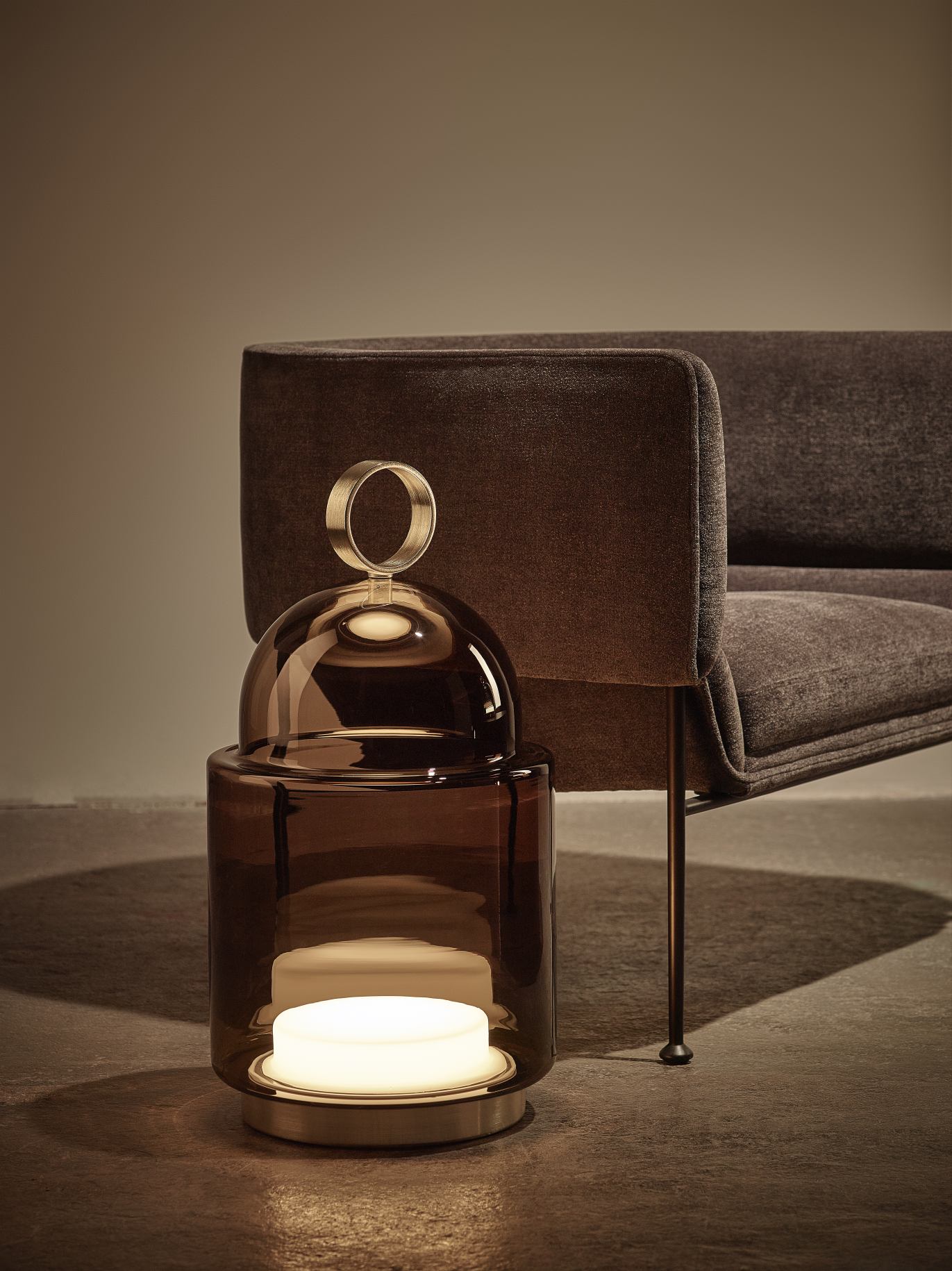 Draagbare lamp DOME NOMAD opblaasbaar glas