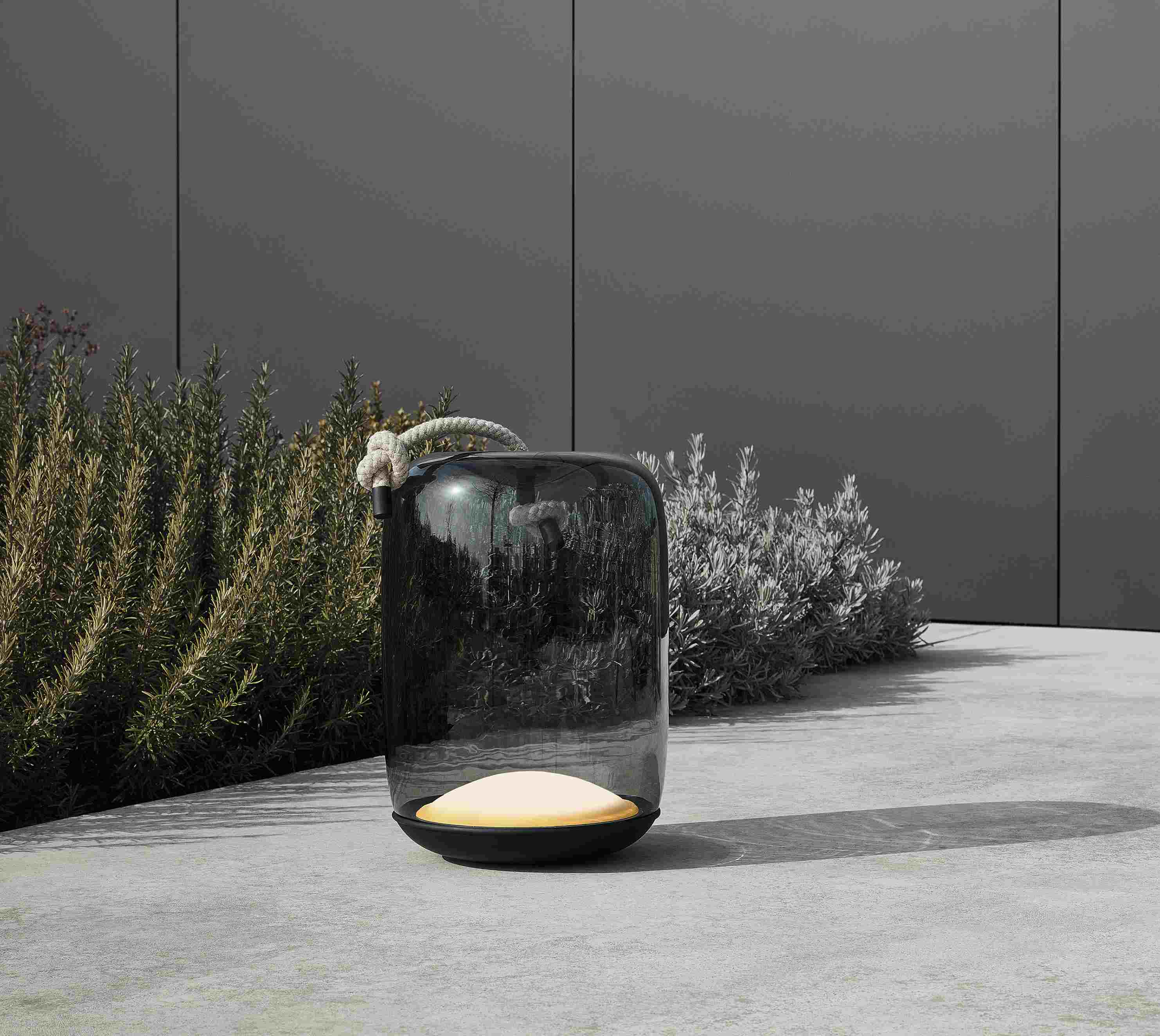 Lampa przenośna KNOT BATTERY - CILINDRO szklana