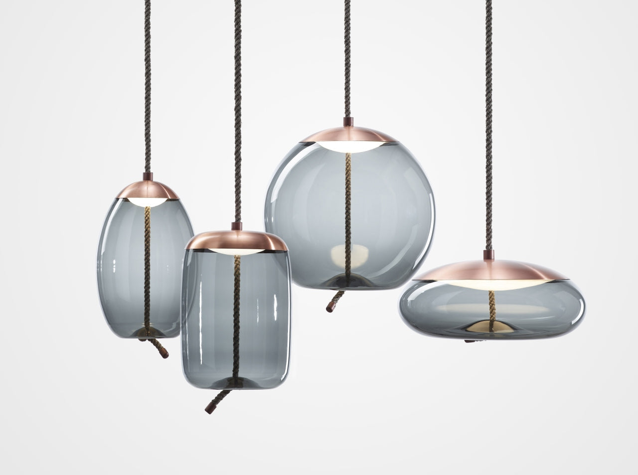 Wick hanging lamp - glass sphere