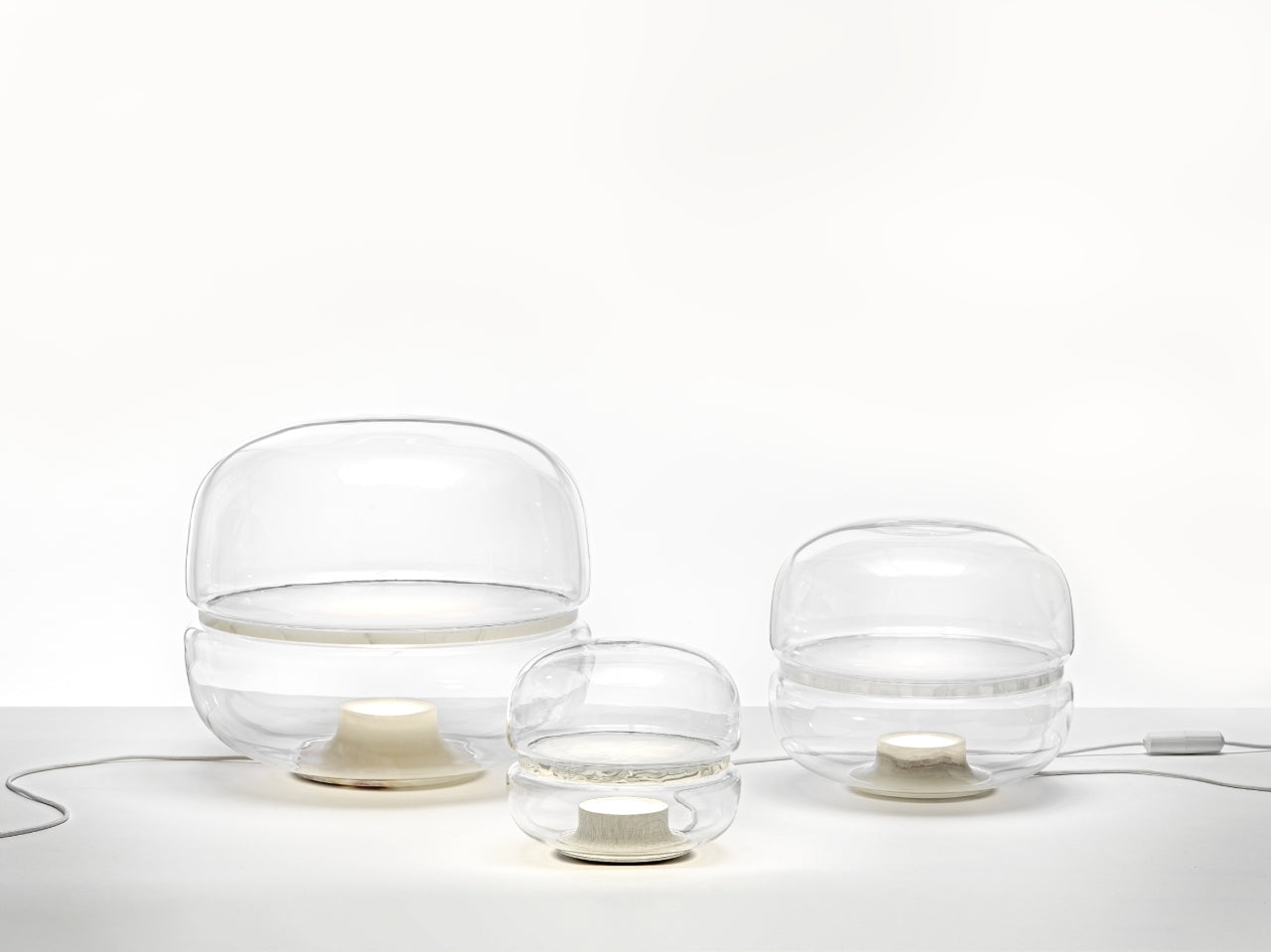 Macaron M table lamp inflatable glass with onyx