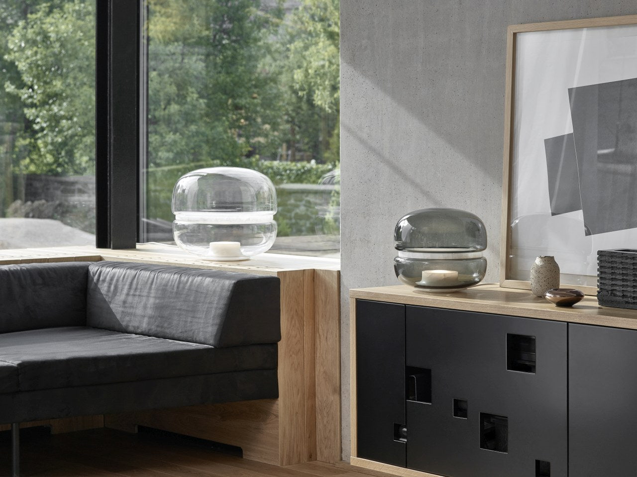 Tafellamp MACARON MINI geblazen glas met onyx