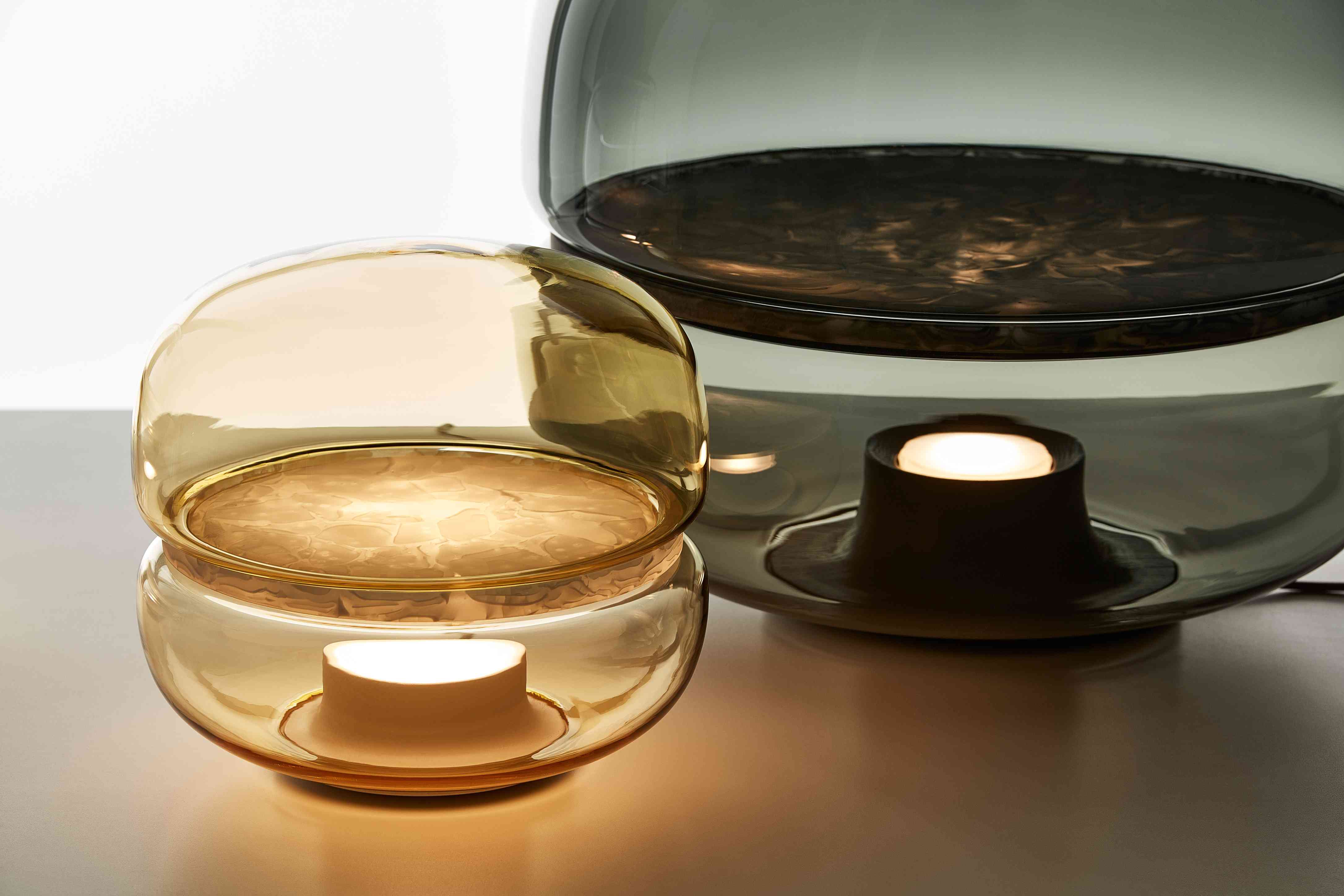 Tafellamp MACARON MINI geblazen glas met onyx