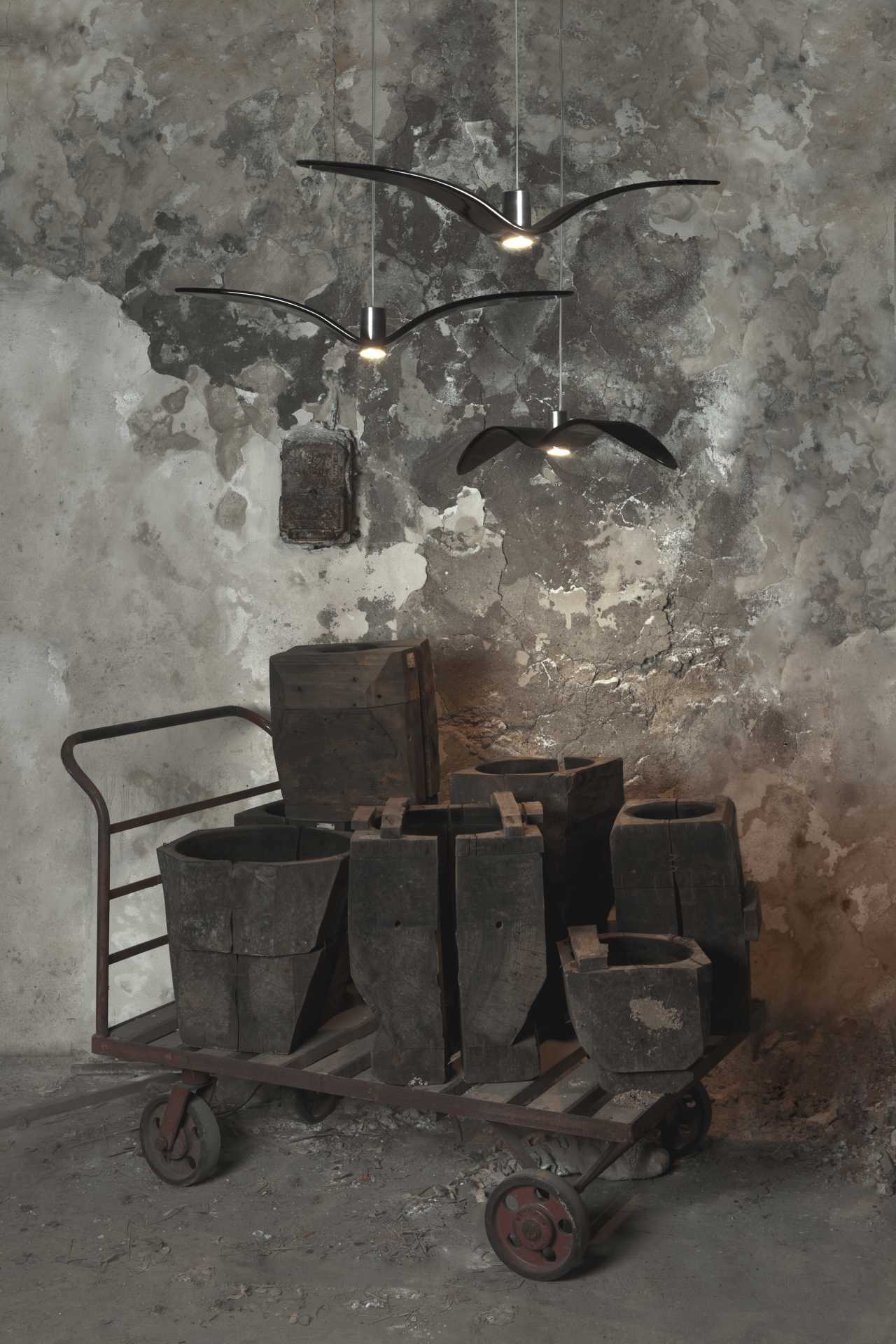 Hanging Lamp Night Birds Glas