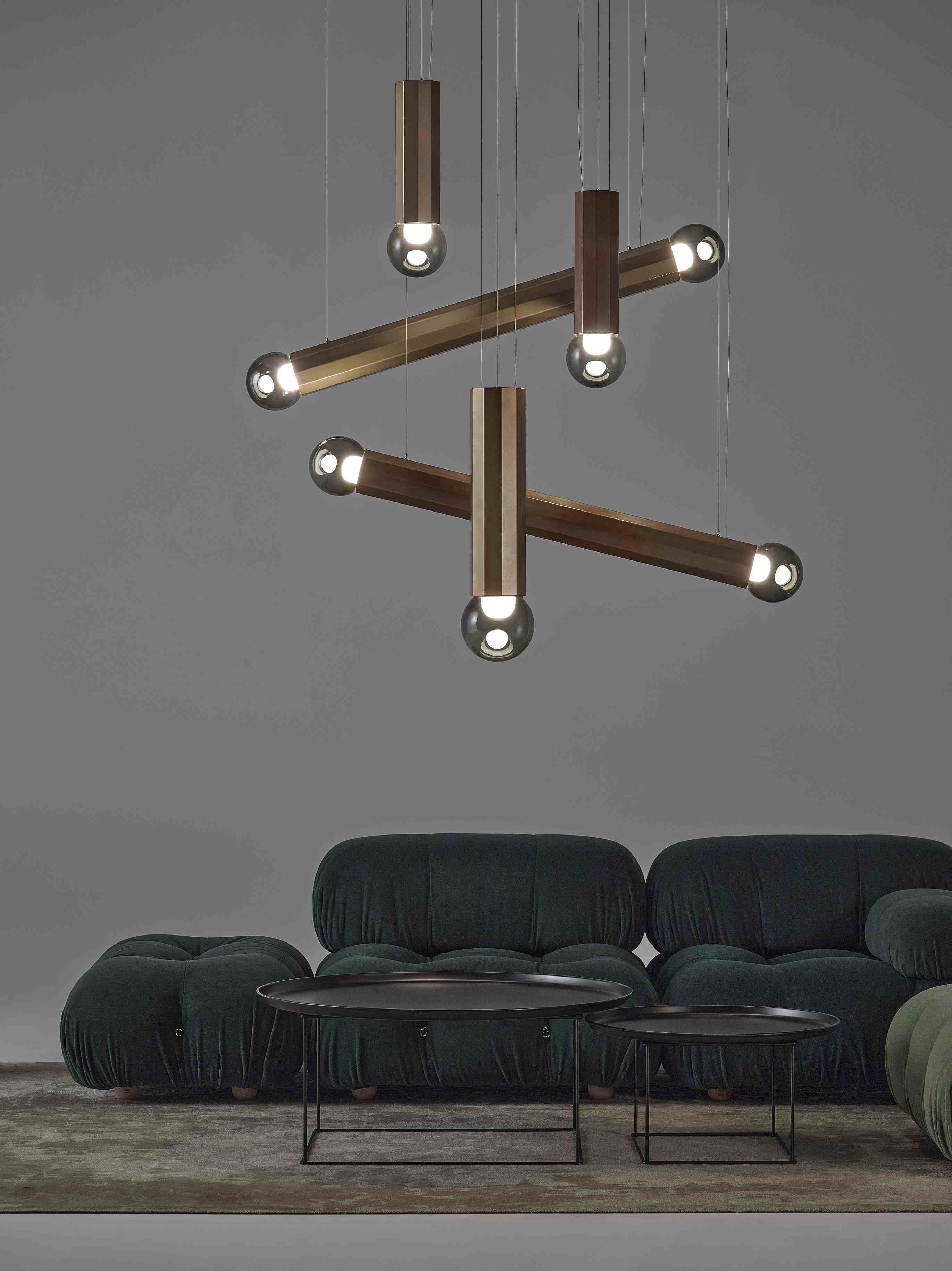 Prisma Doppelhänge -Lampen -Metallleuchte