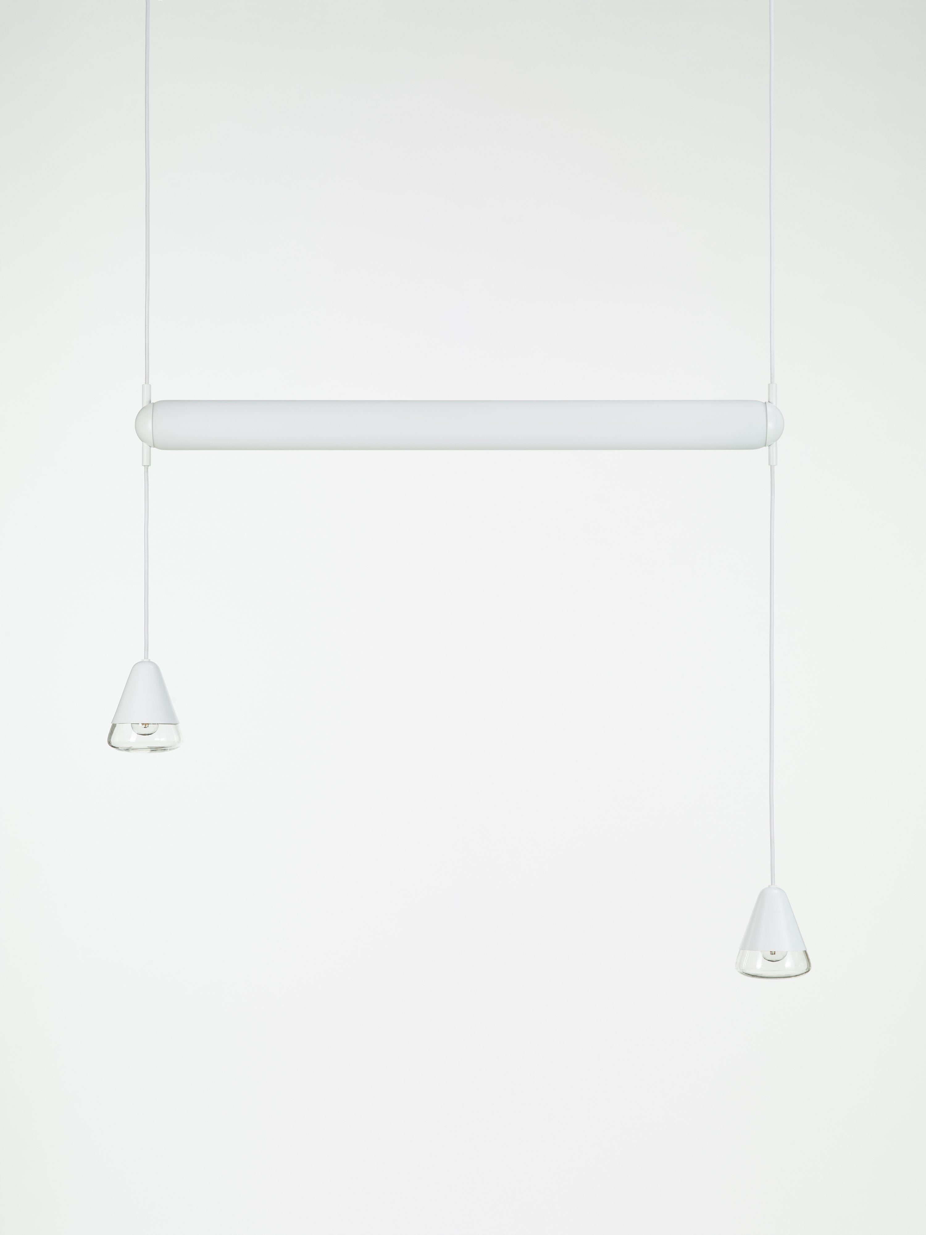 Puro Single Hanging Lamp - Horizontales mattes Glas