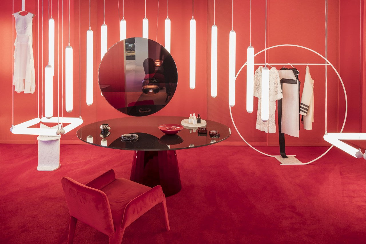 Puro Solo Hanging Lamp - vertikales Mattglas