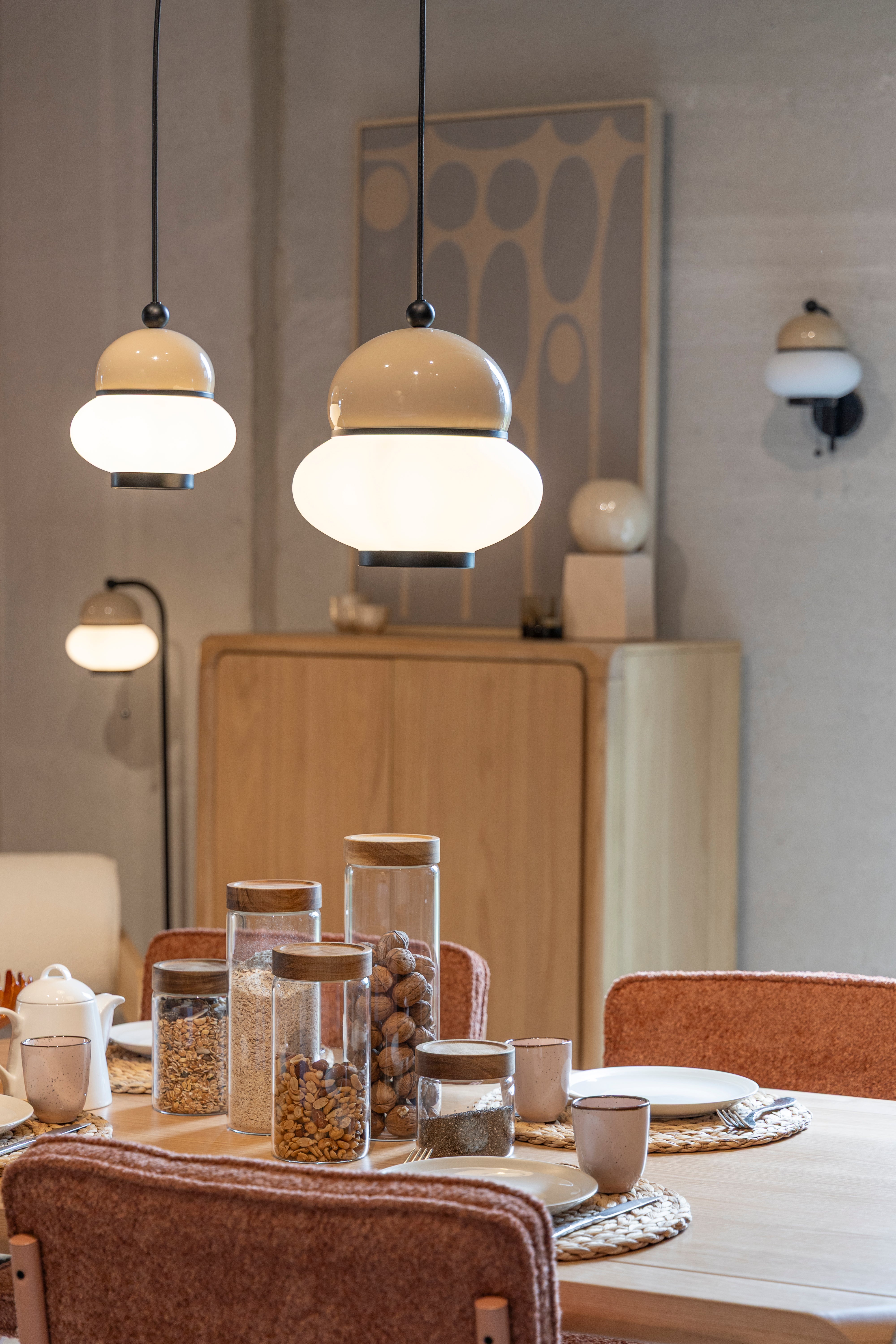 Kinkiet BUMBLE beige met zwarte afwerking