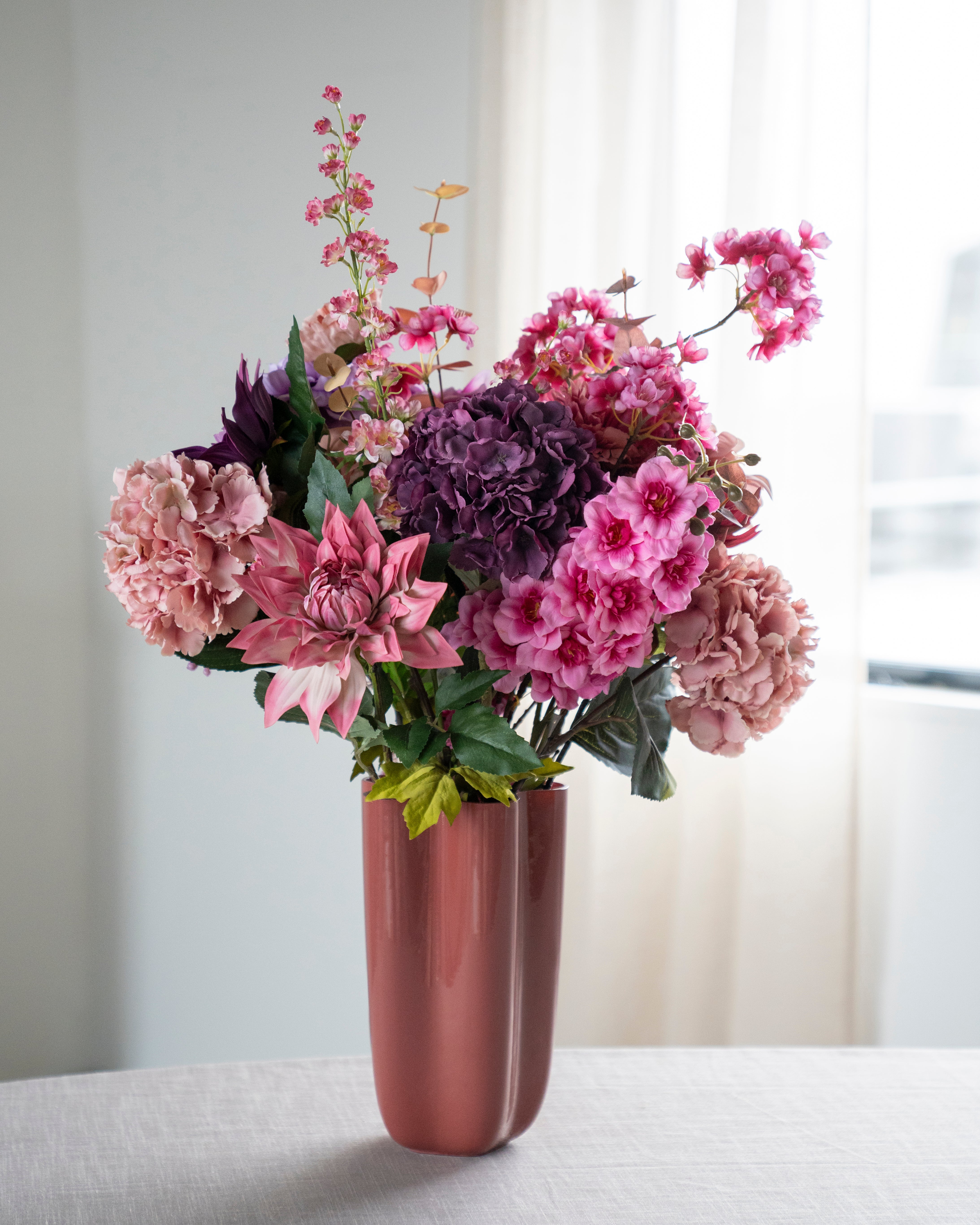 Glazen vaas FLORI koraal