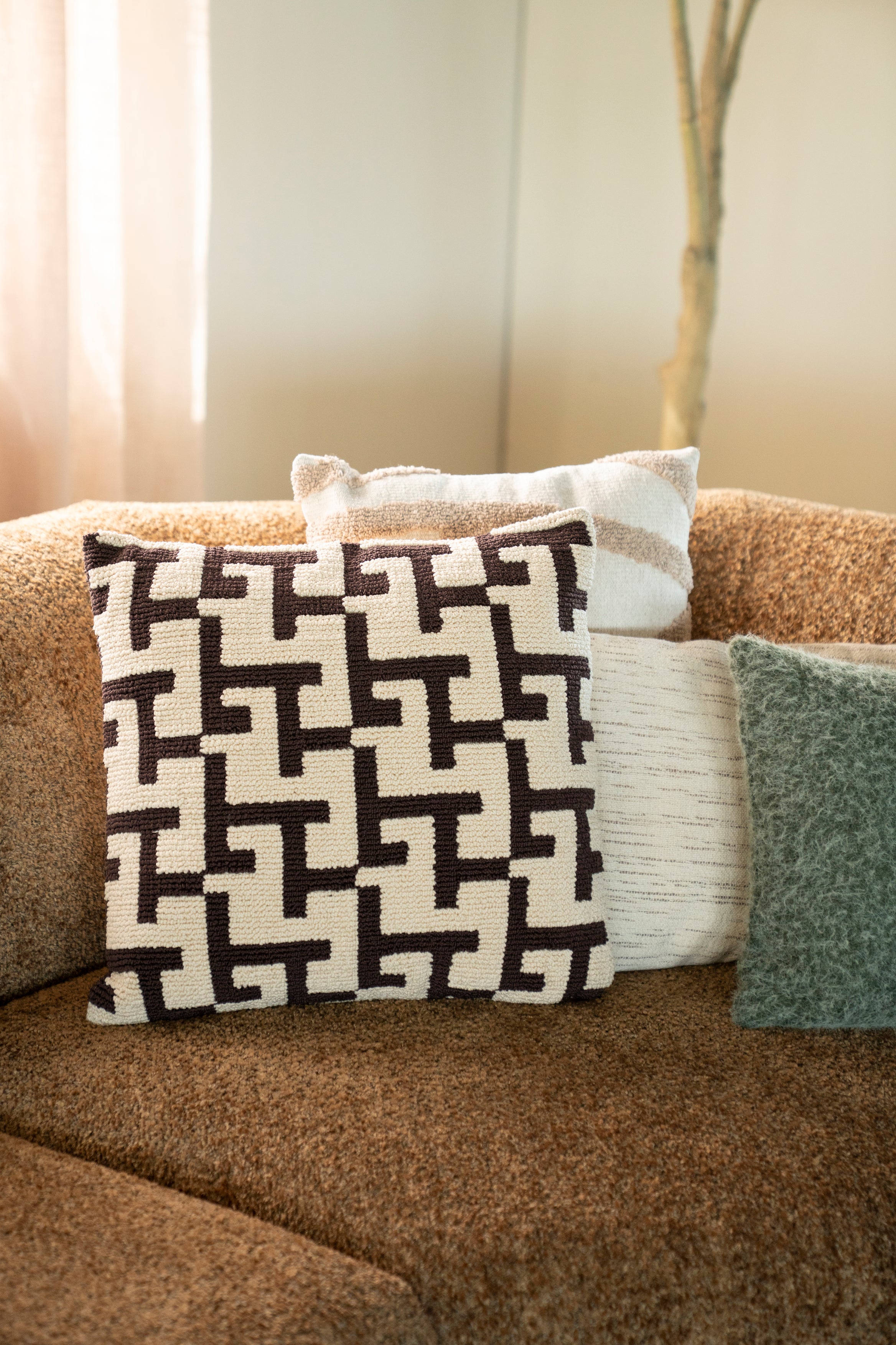 ZIGGY Pillow brown with beige