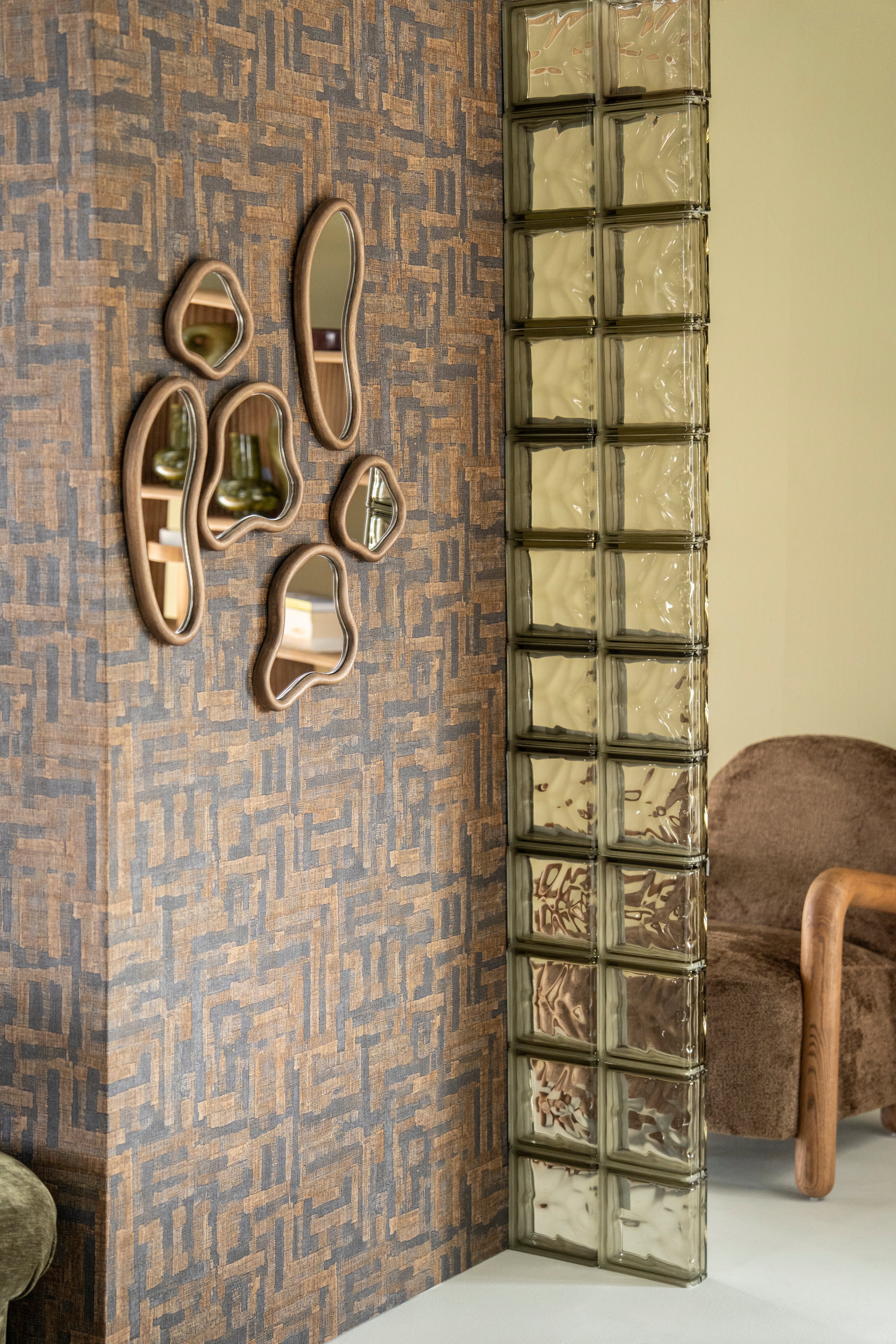 Zestaw luster AKIRO drewno kauczukowe