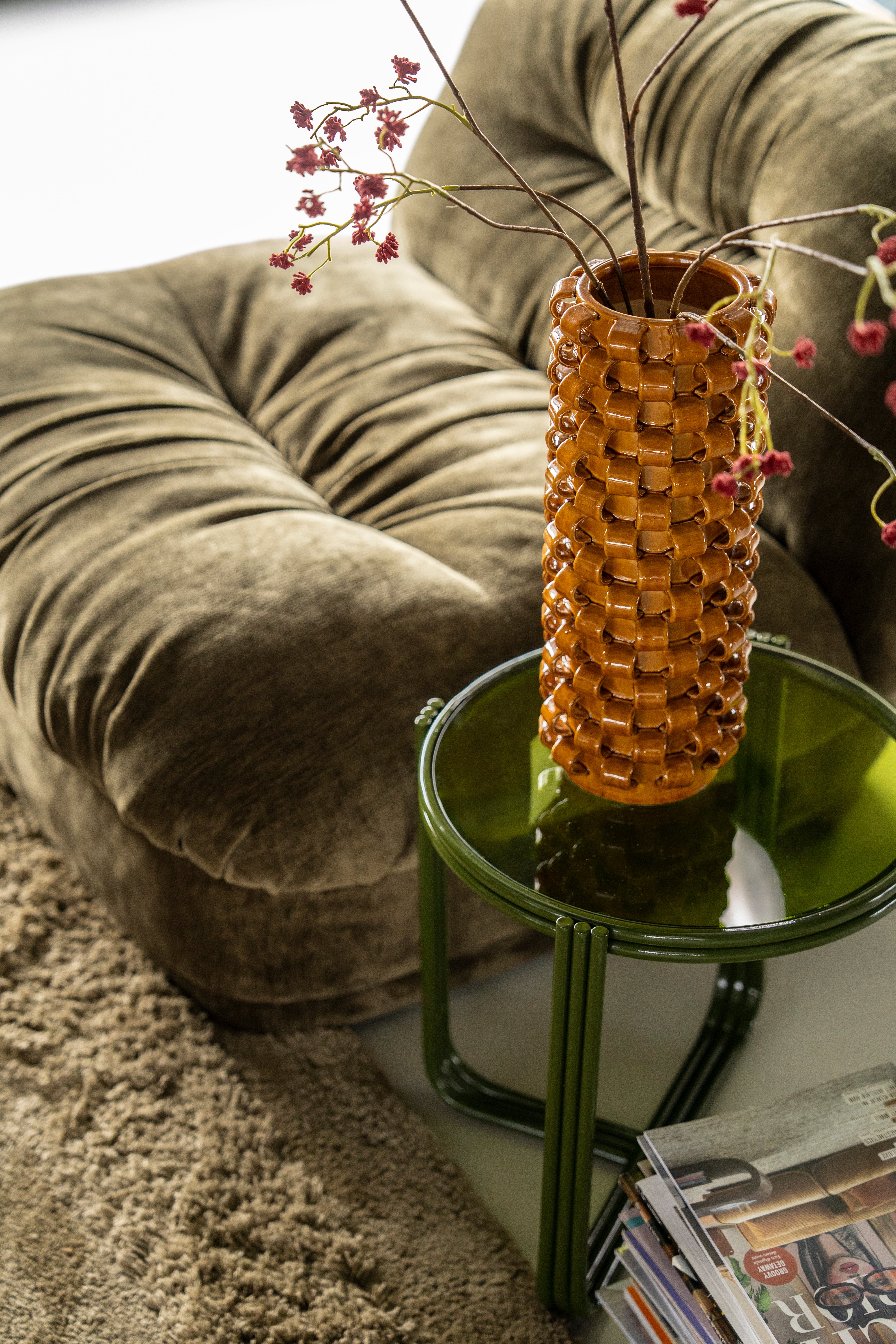 Vase LOOPA braun Keramik